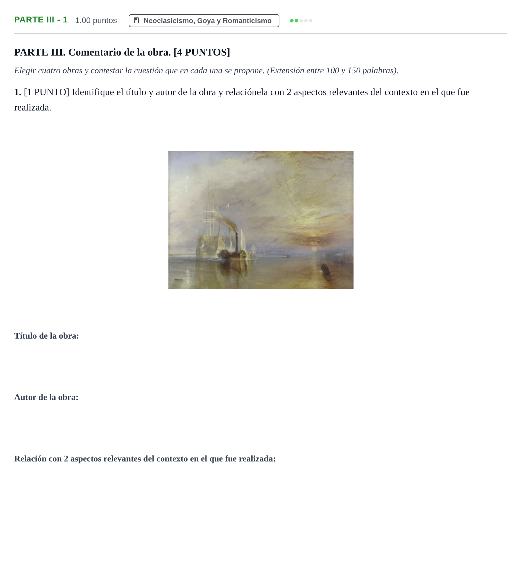Enunciado: Ejercicio Parte III - 1 · Fundamentos Artísticos PAU Cantabria Extraordinaria 2023
