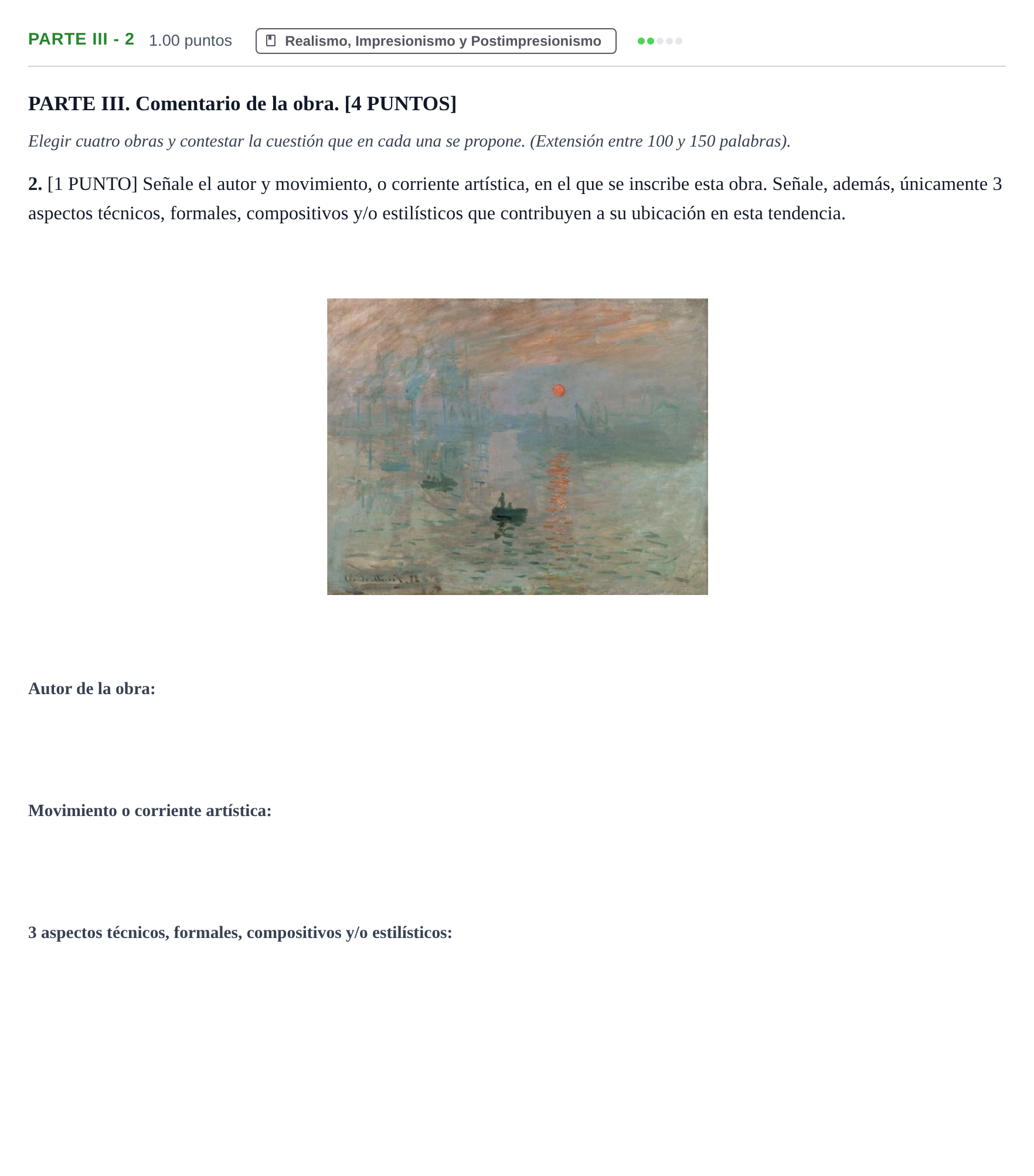 Enunciado: Ejercicio Parte III - 2 · Fundamentos Artísticos PAU Cantabria Extraordinaria 2023