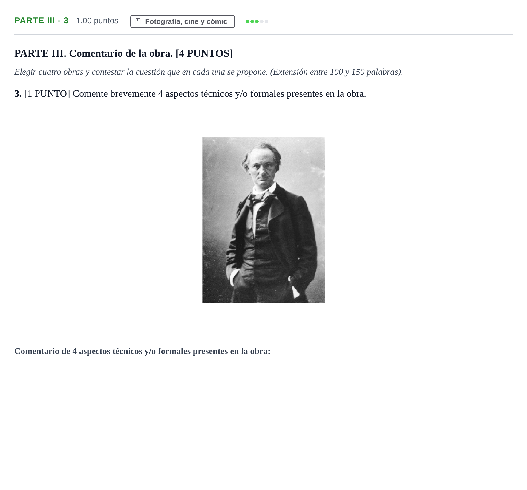 Enunciado: Ejercicio Parte III - 3 · Fundamentos Artísticos PAU Cantabria Extraordinaria 2023