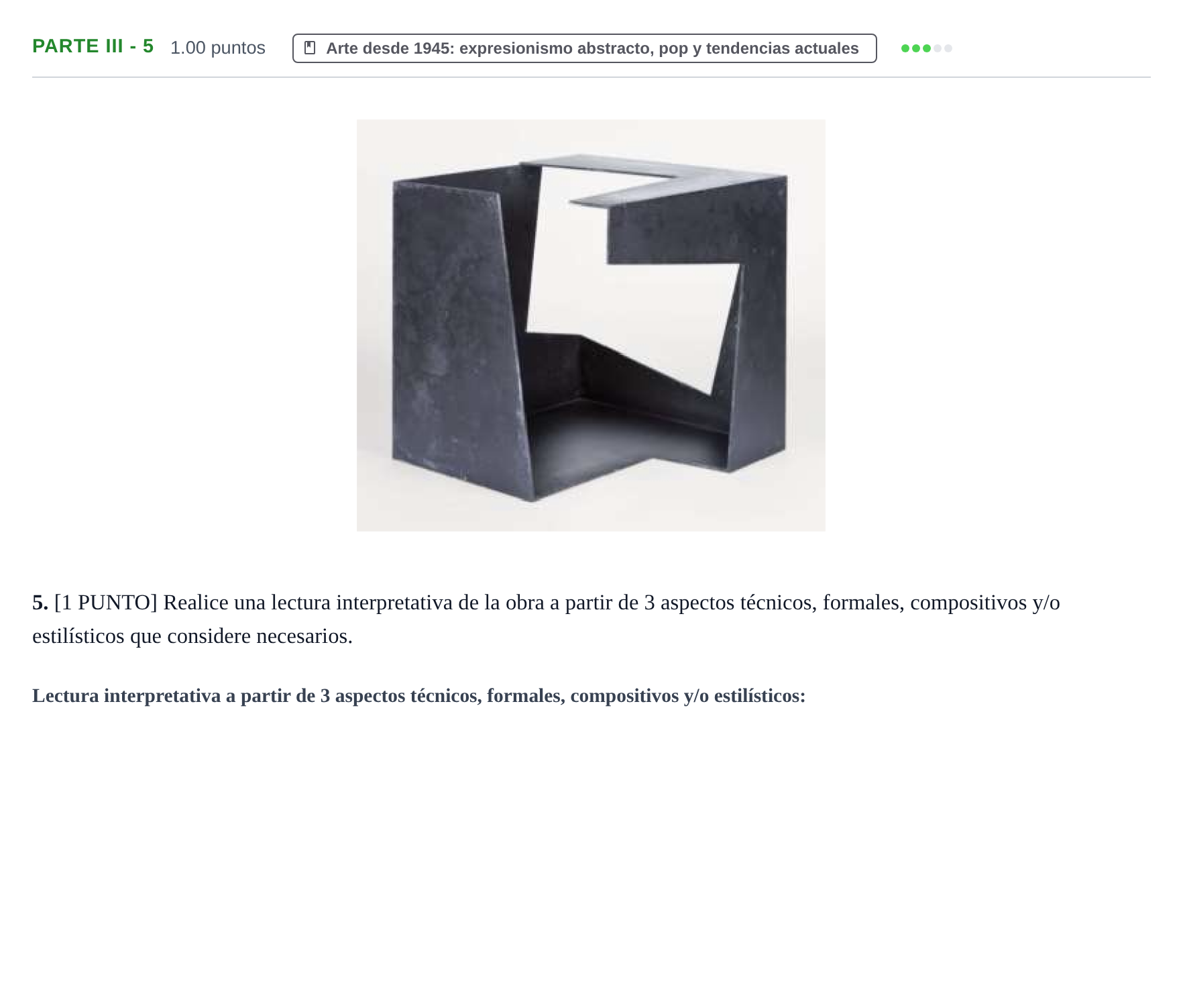 Enunciado: Ejercicio Parte III - 5 · Fundamentos Artísticos PAU Cantabria Extraordinaria 2023