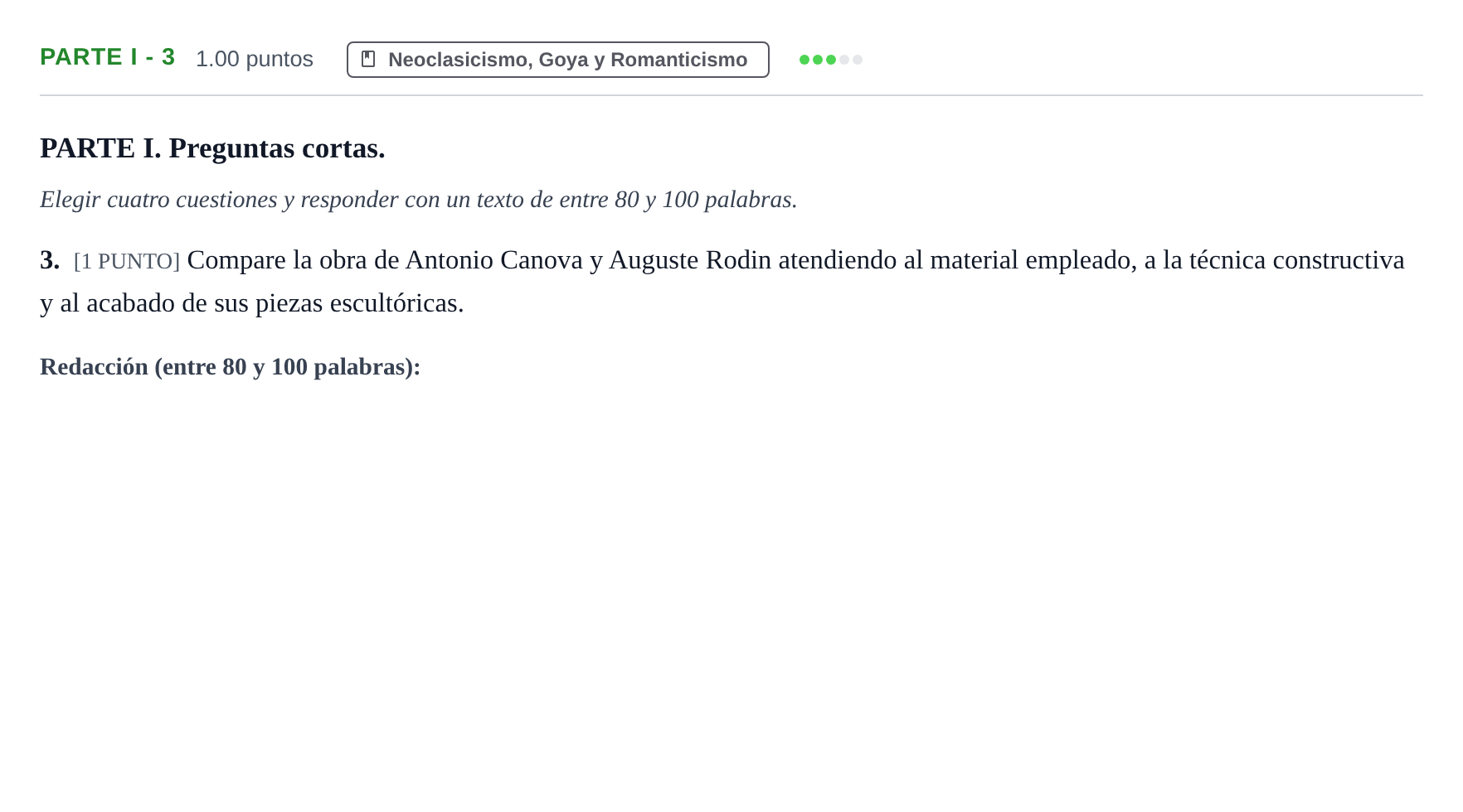 Enunciado: Ejercicio Parte I - 3 · Fundamentos Artísticos PAU Cantabria Ordinaria 2023