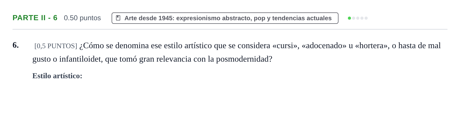 Enunciado: Ejercicio Parte II - 6 · Fundamentos Artísticos PAU Cantabria Ordinaria 2023