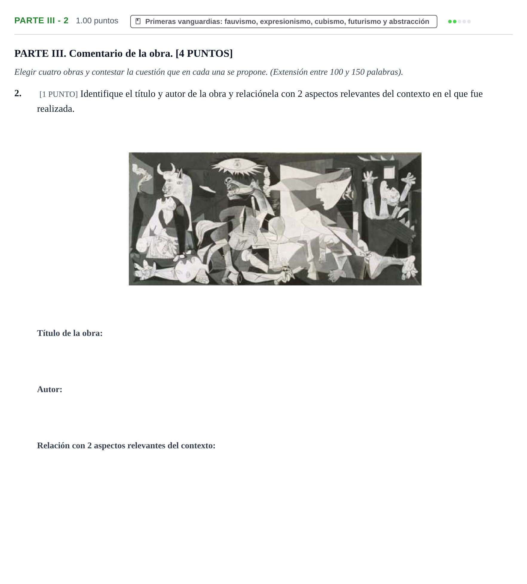 Enunciado: Ejercicio Parte III - 2 · Fundamentos Artísticos PAU Cantabria Ordinaria 2023