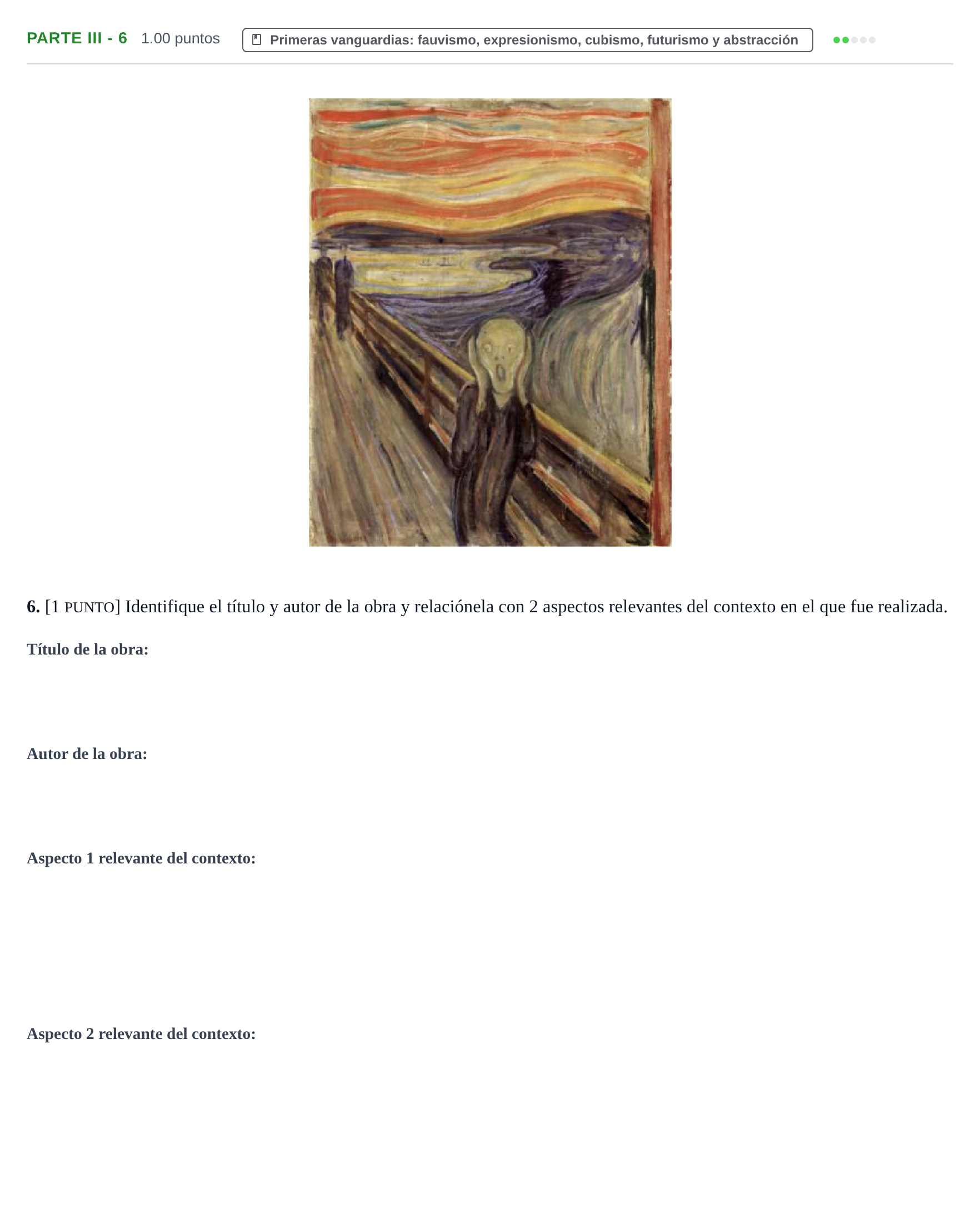 Enunciado: Ejercicio Parte III - 6 · Fundamentos Artísticos PAU Cantabria Ordinaria 2023