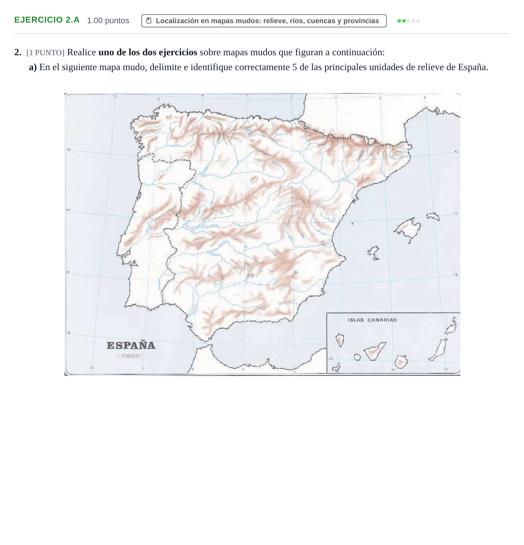 Enunciado: Ejercicio 2.a · Geografía PAU Cantabria Extraordinaria 2023