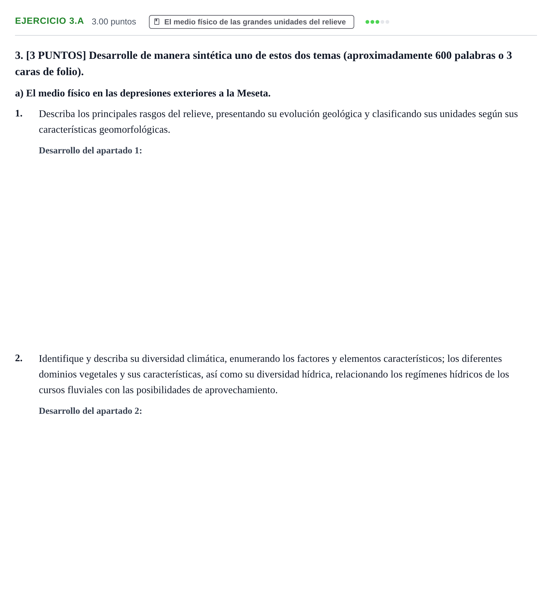 Enunciado: Ejercicio 3.a · Geografía PAU Cantabria Extraordinaria 2023
