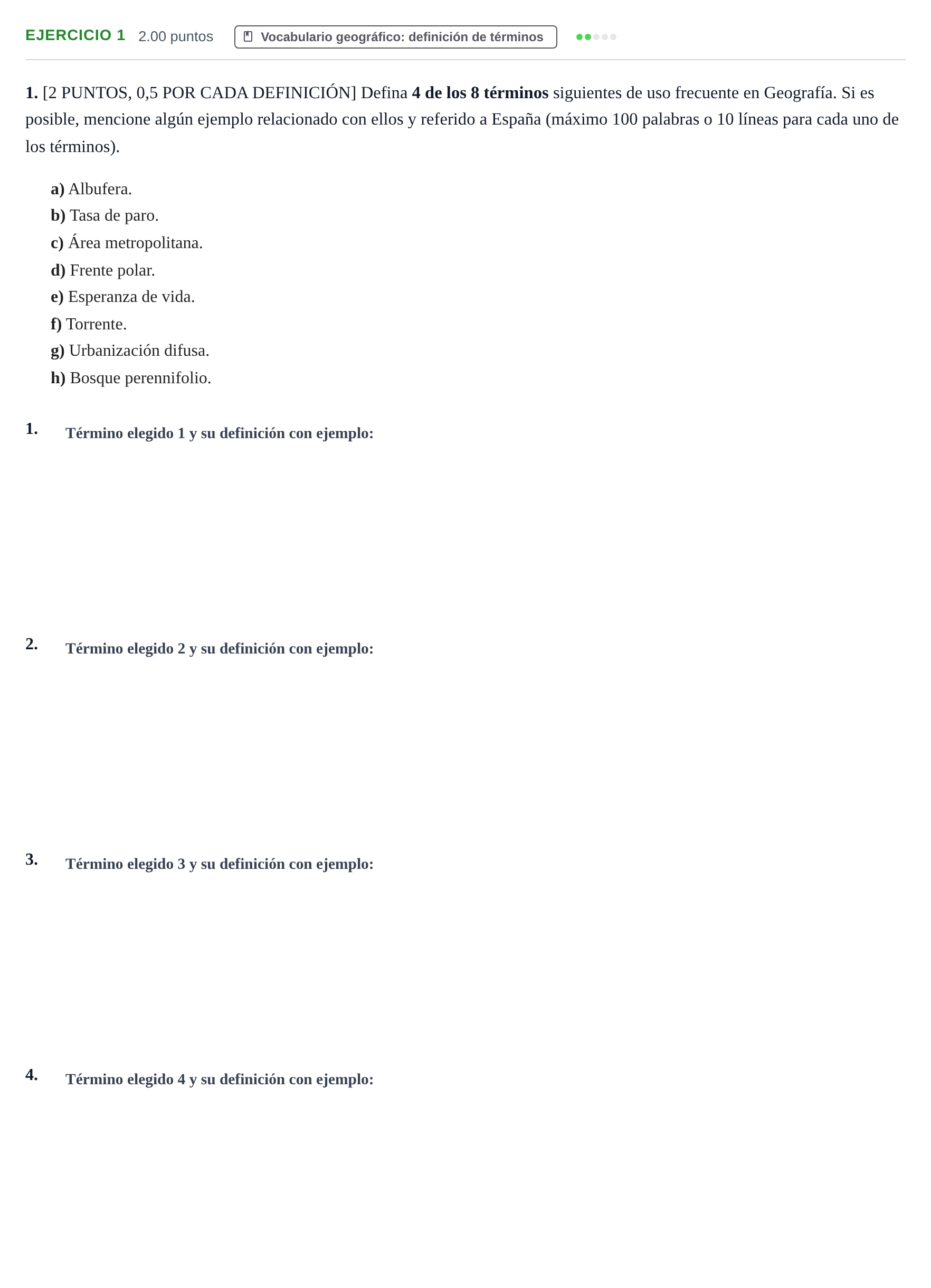 Enunciado: Problema 1 · Geografía PAU Cantabria Ordinaria 2023