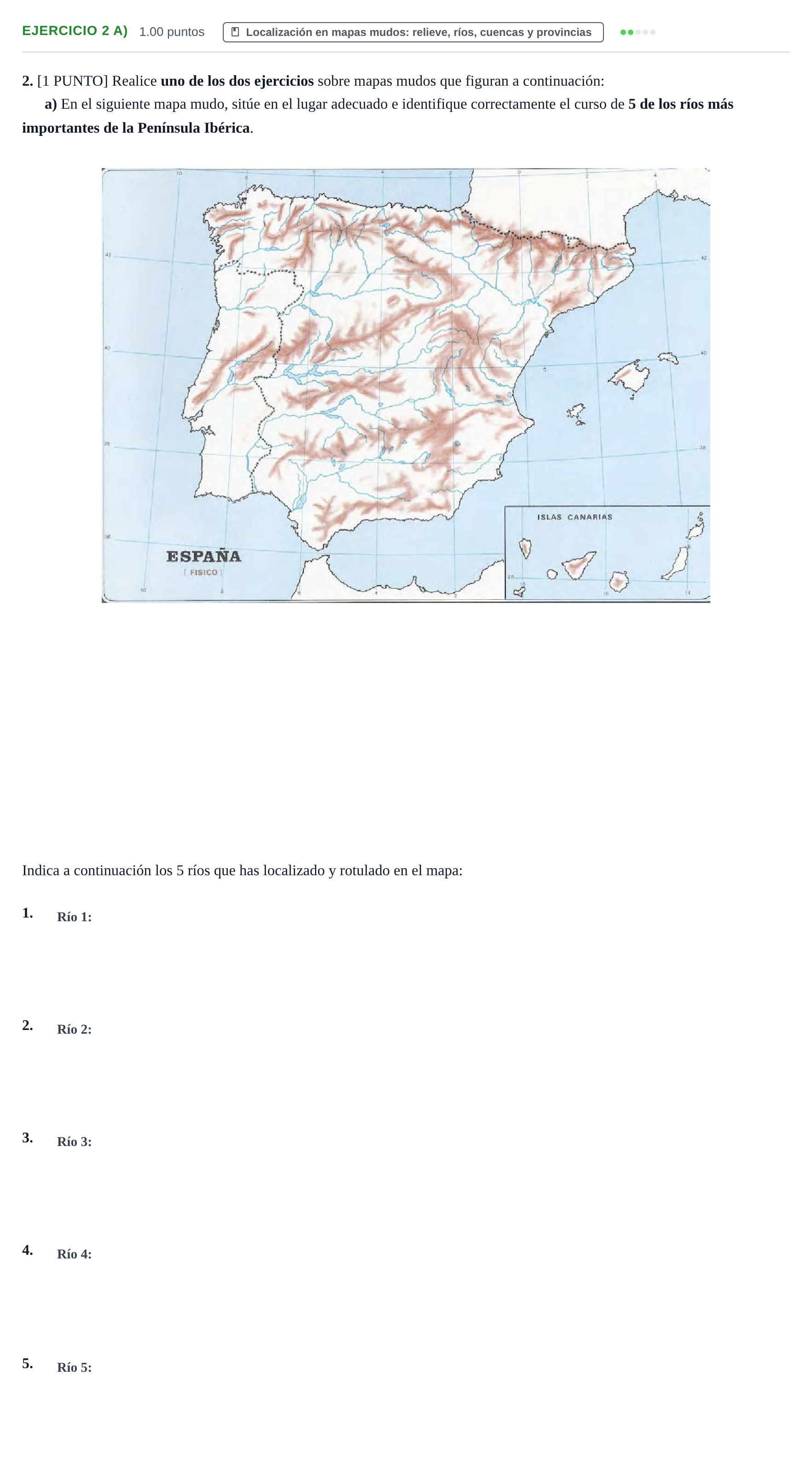 Enunciado: Ejercicio 2 a) · Geografía PAU Cantabria Ordinaria 2023