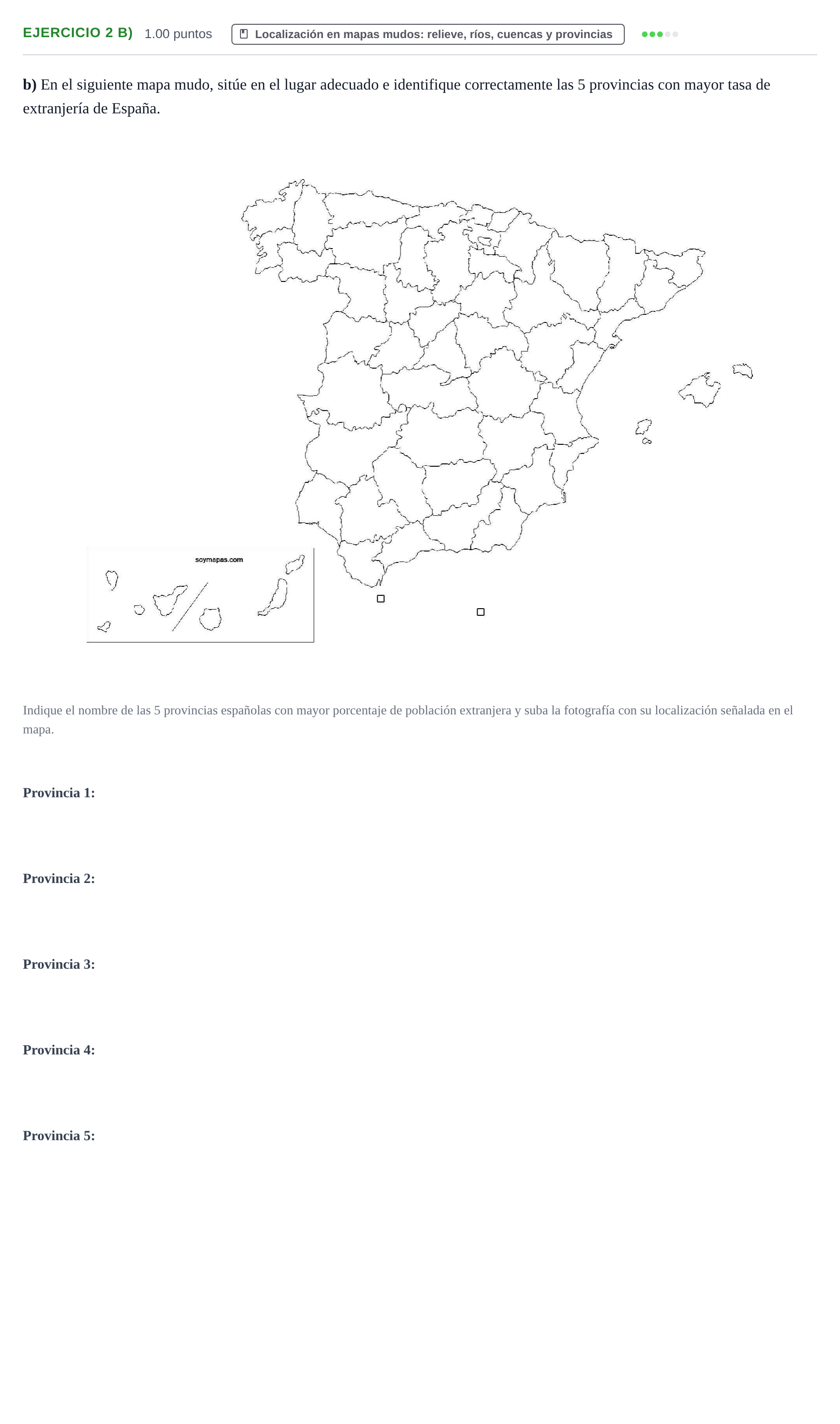 Enunciado: Ejercicio 2 b) · Geografía PAU Cantabria Ordinaria 2023