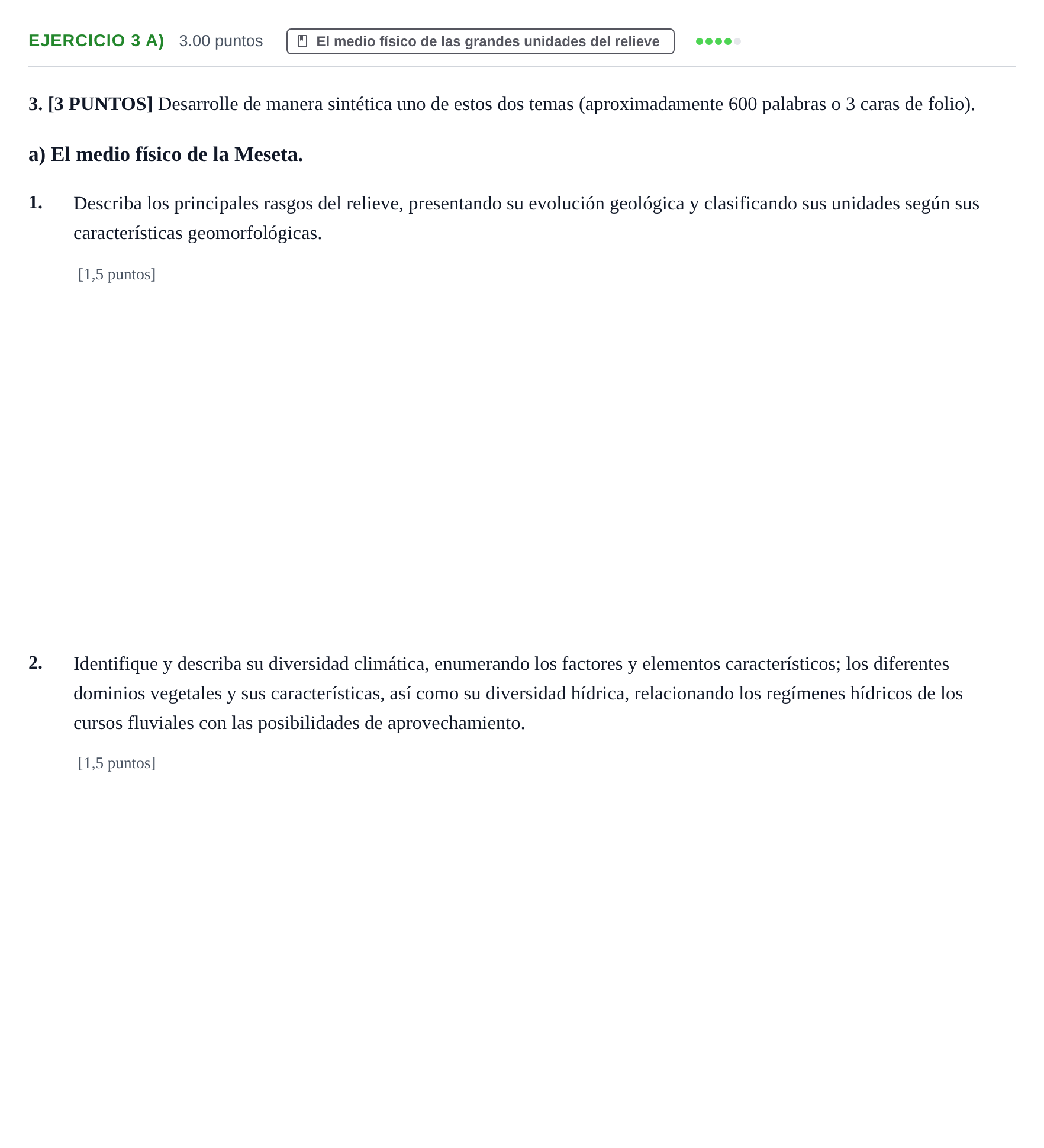 Enunciado: Ejercicio 3 a) · Geografía PAU Cantabria Ordinaria 2023