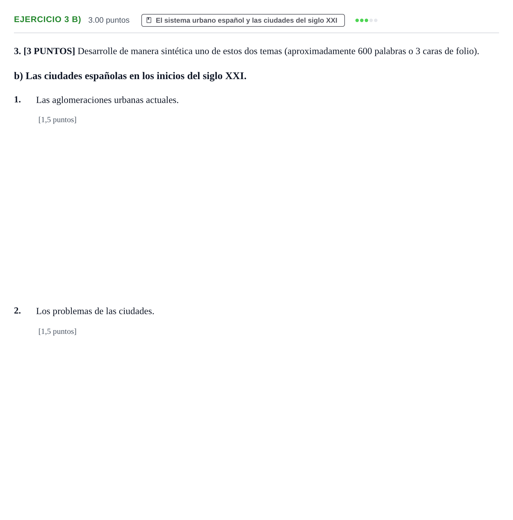 Enunciado: Ejercicio 3 b) · Geografía PAU Cantabria Ordinaria 2023