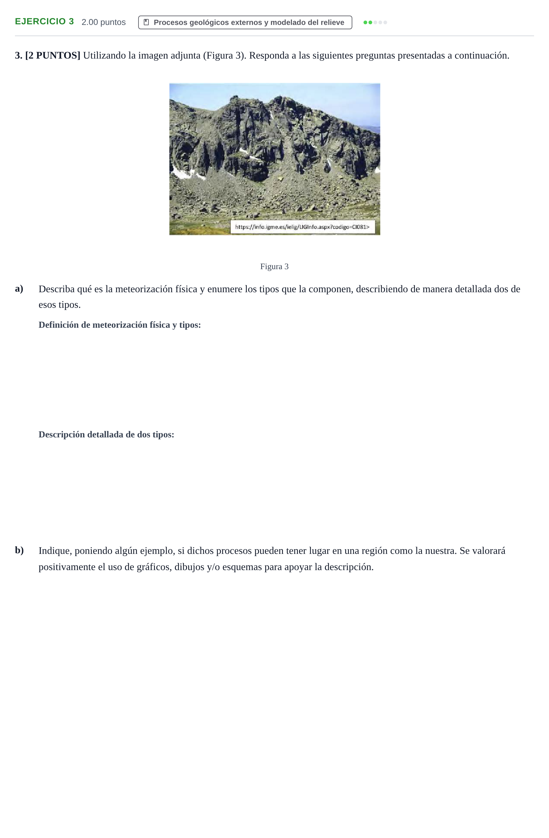 Enunciado: Problema 3 · Geología y Ciencias Ambientales PAU Cantabria Ordinaria 2023