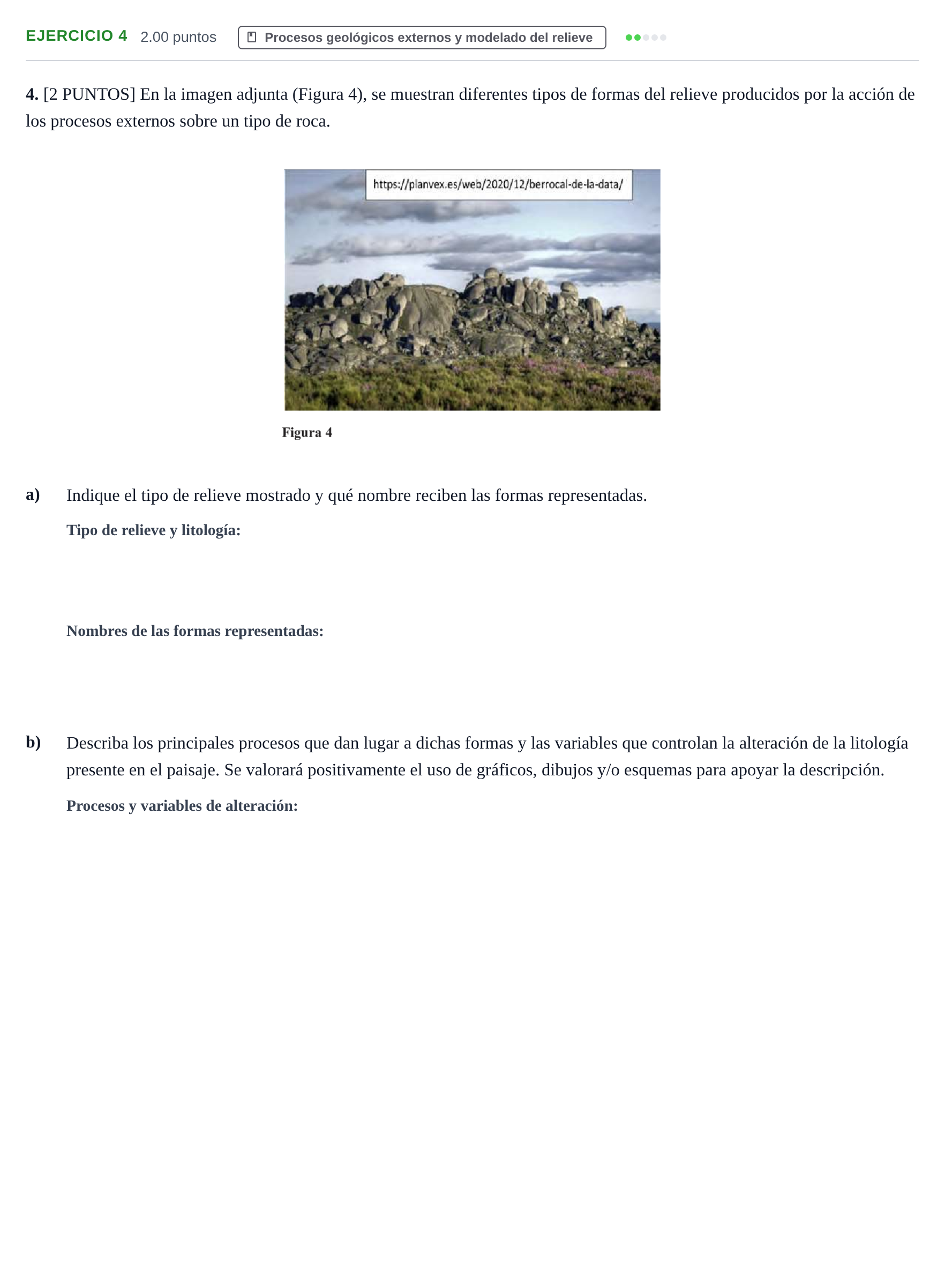 Enunciado: Problema 4 · Geología y Ciencias Ambientales PAU Cantabria Ordinaria 2023