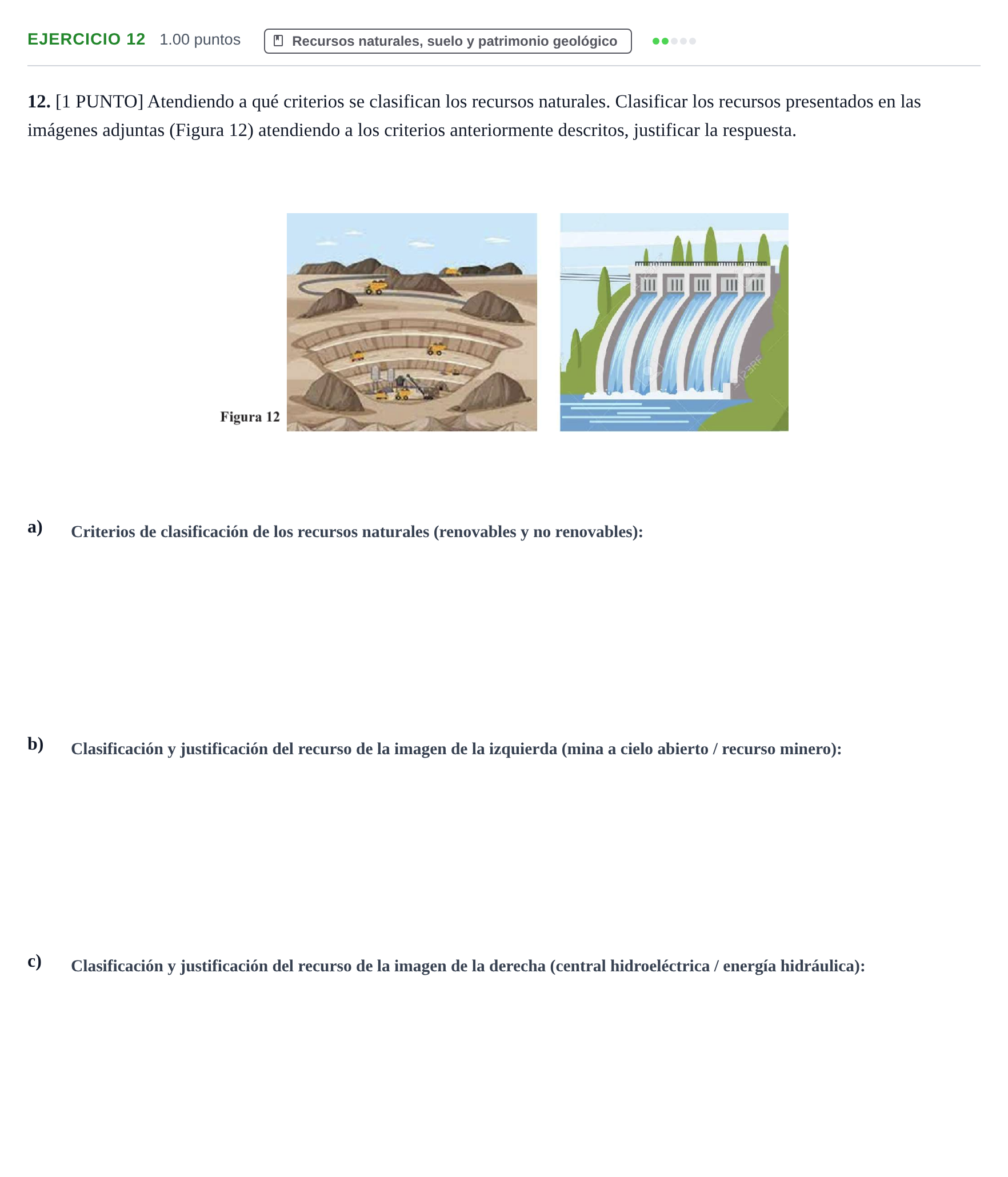 Enunciado: Problema 12 · Geología y Ciencias Ambientales PAU Cantabria Extraordinaria 2023
