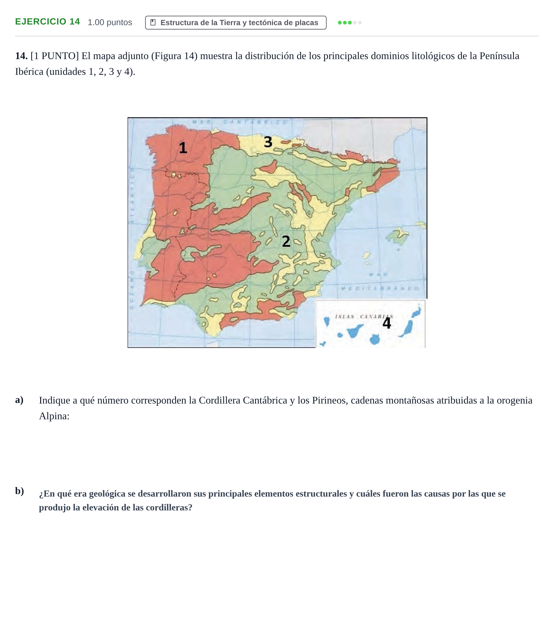 Enunciado: Problema 14 · Geología y Ciencias Ambientales PAU Cantabria Extraordinaria 2023