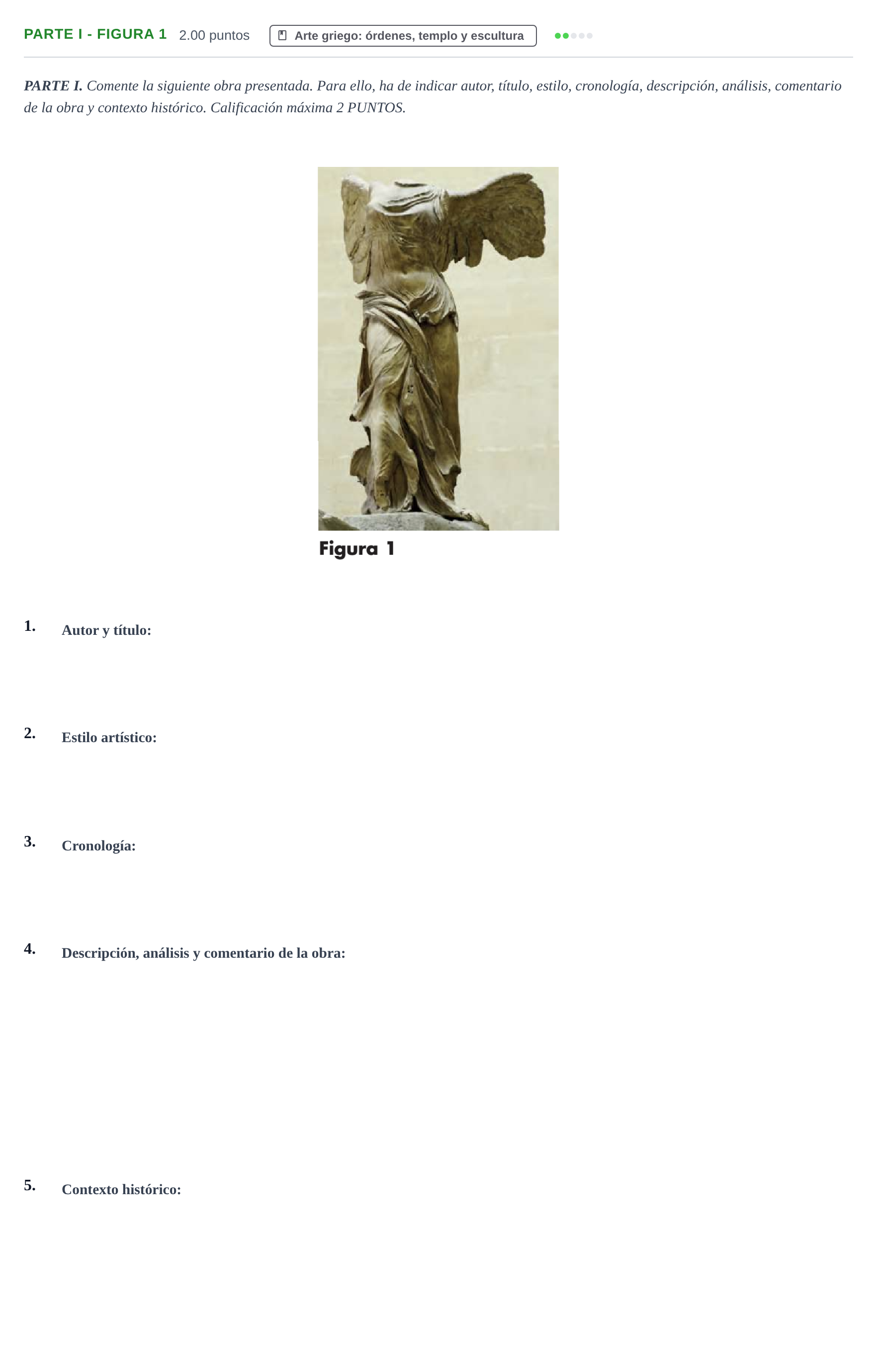 Enunciado: Ejercicio Parte I - Figura 1 · Historia del Arte PAU Cantabria Ordinaria 2023