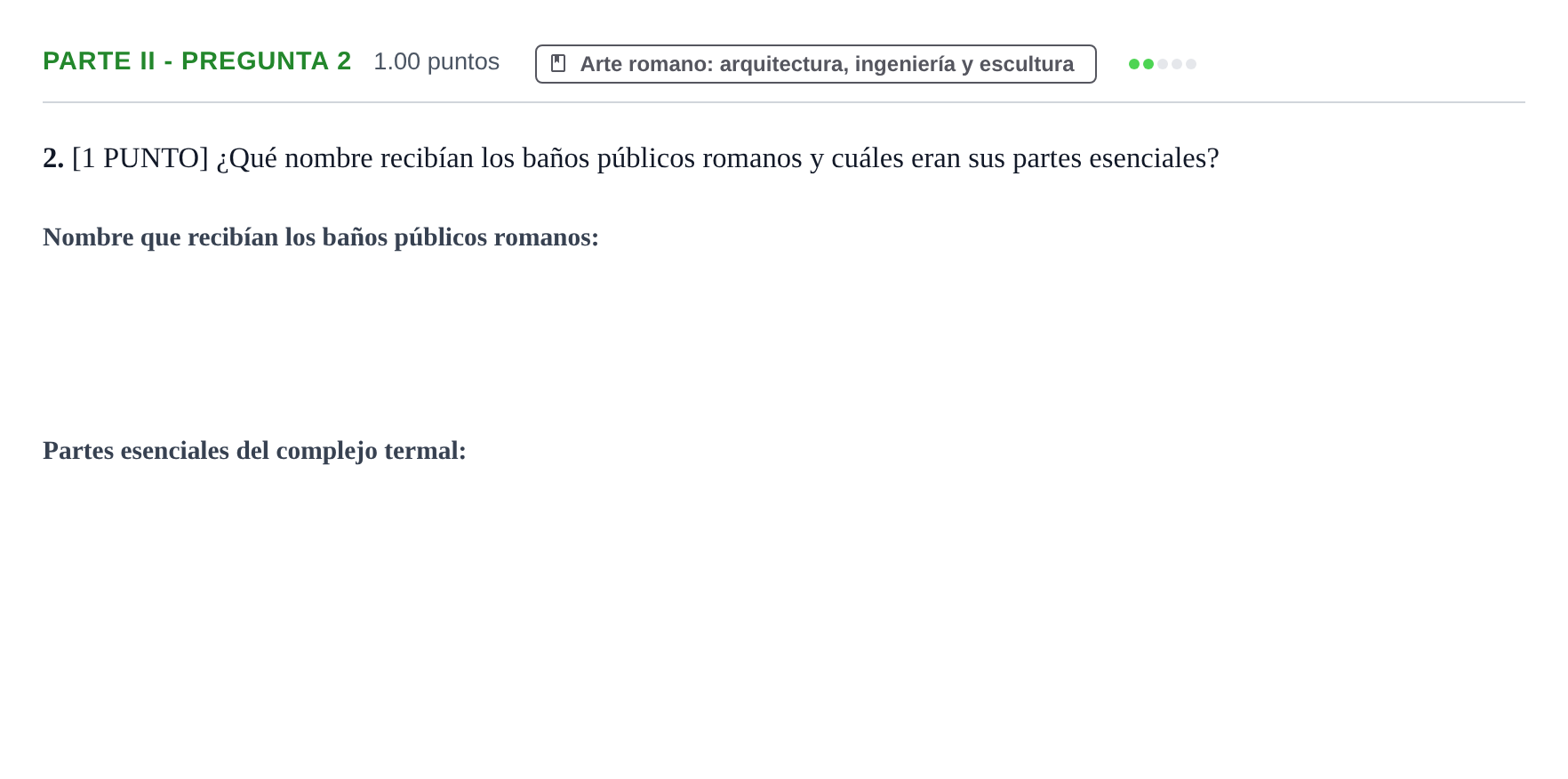Enunciado: Ejercicio Parte II - Pregunta 2 · Historia del Arte PAU Cantabria Ordinaria 2023