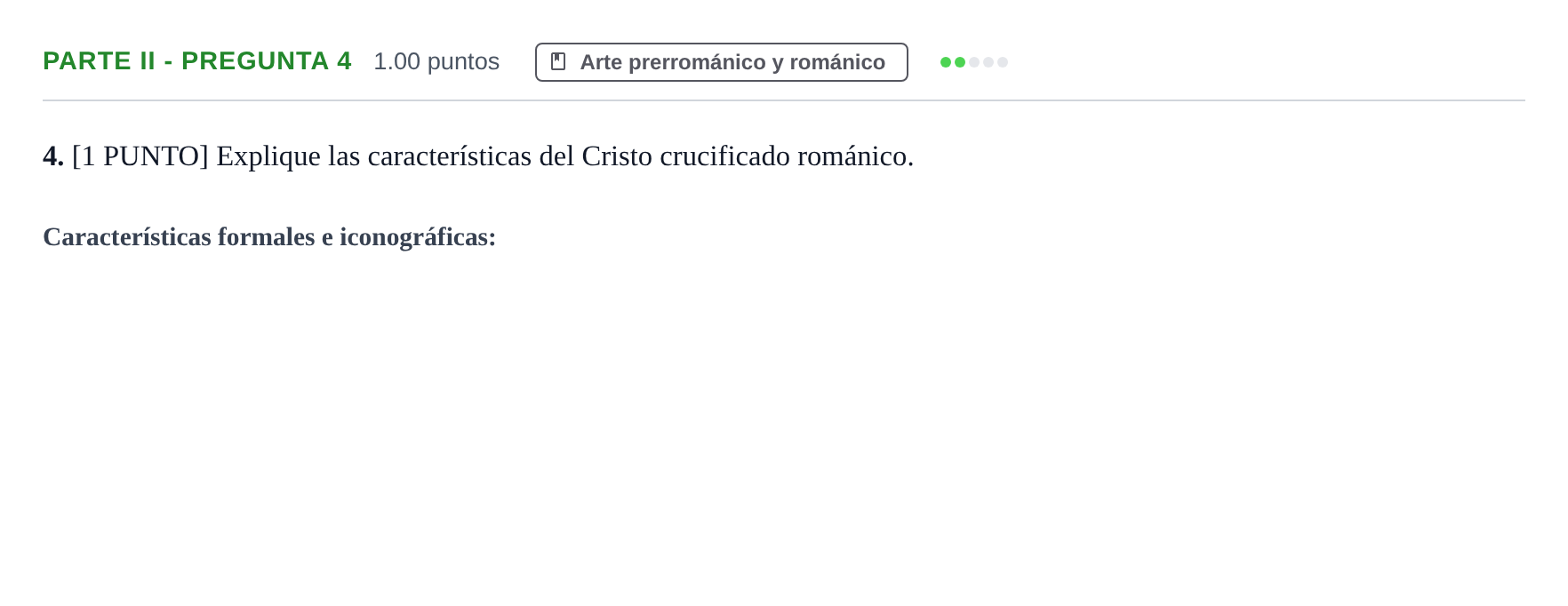 Enunciado: Ejercicio Parte II - Pregunta 4 · Historia del Arte PAU Cantabria Ordinaria 2023