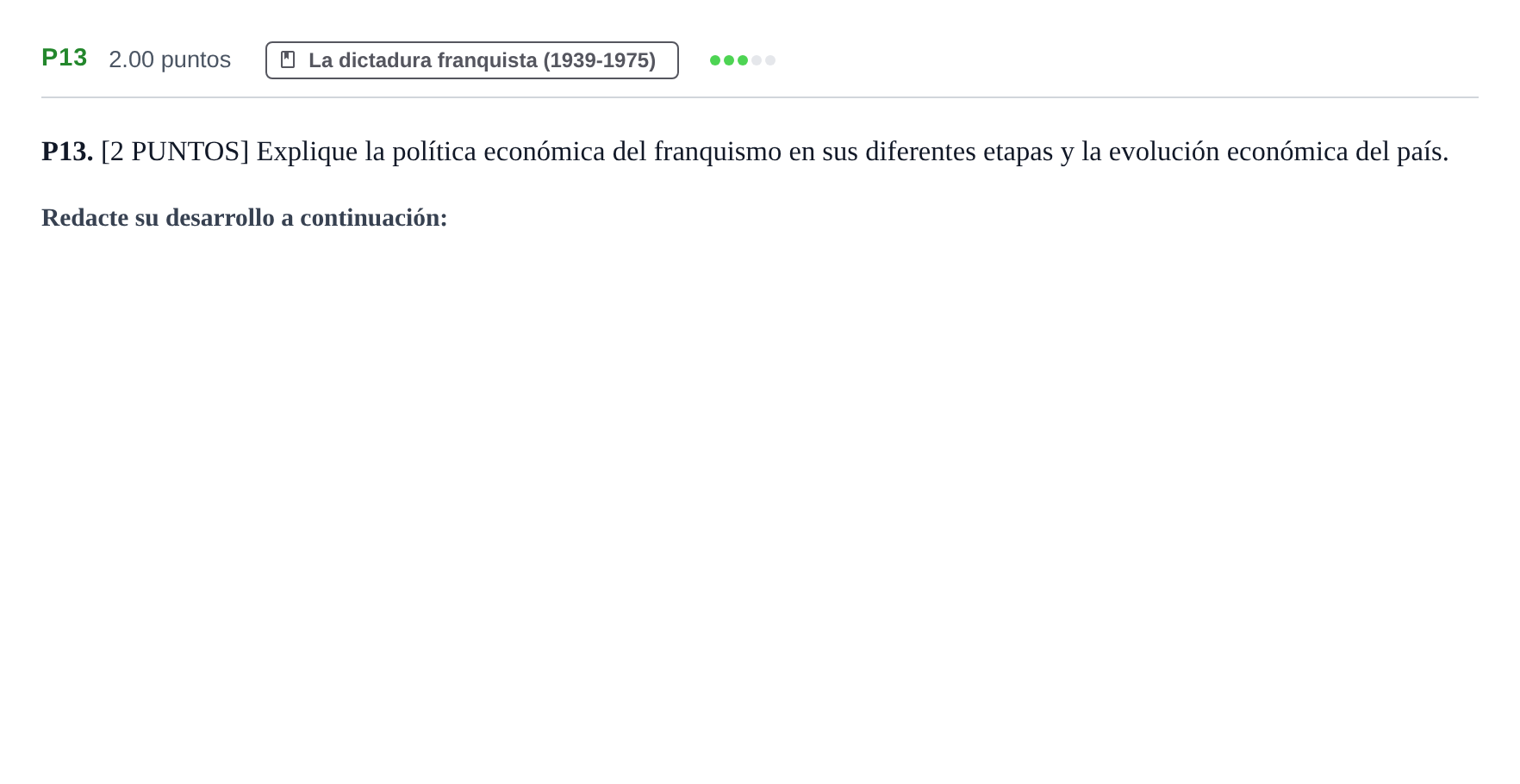 Enunciado: Ejercicio P13 · Historia de España PAU Cantabria Extraordinaria 2023
