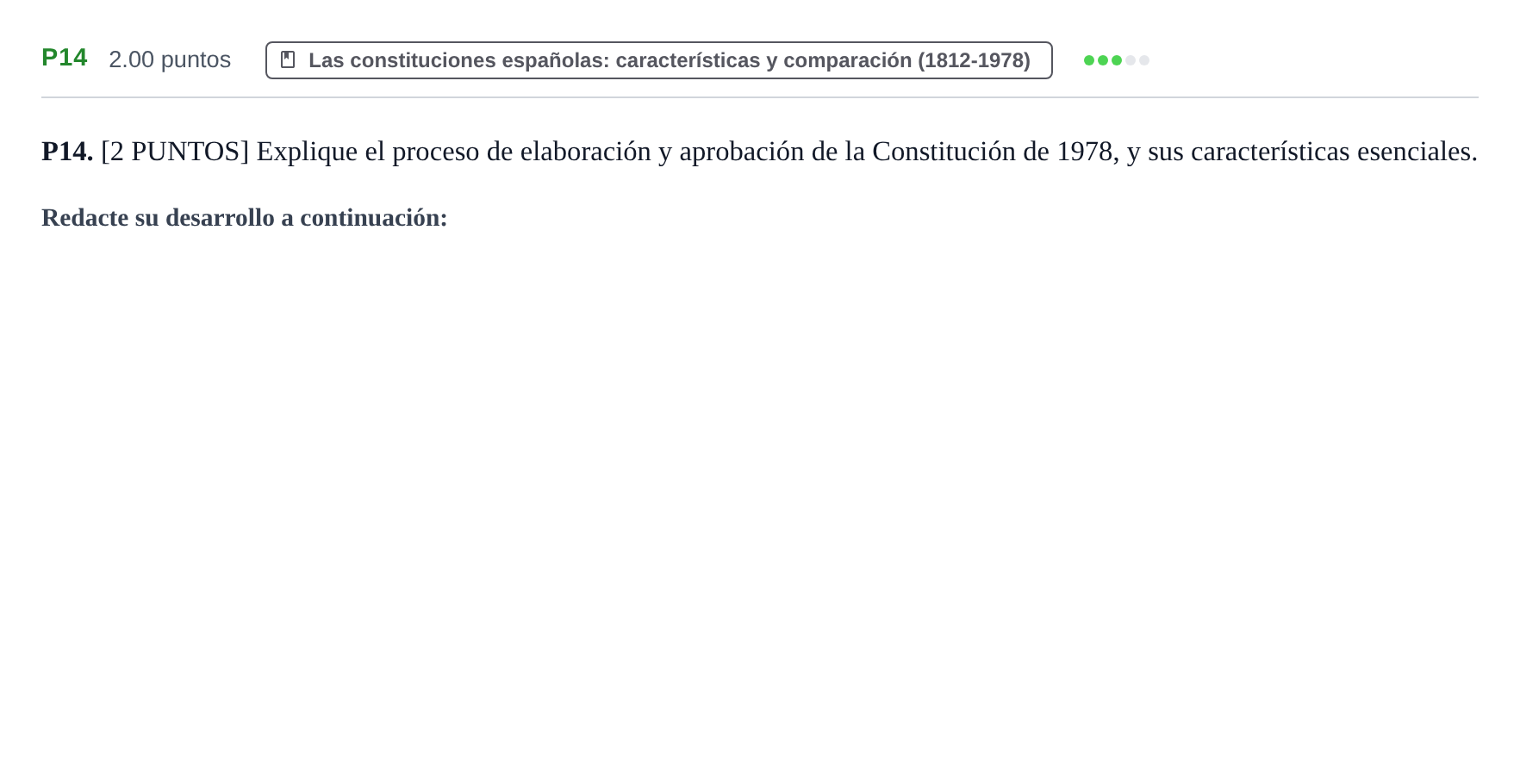 Enunciado: Ejercicio P14 · Historia de España PAU Cantabria Extraordinaria 2023