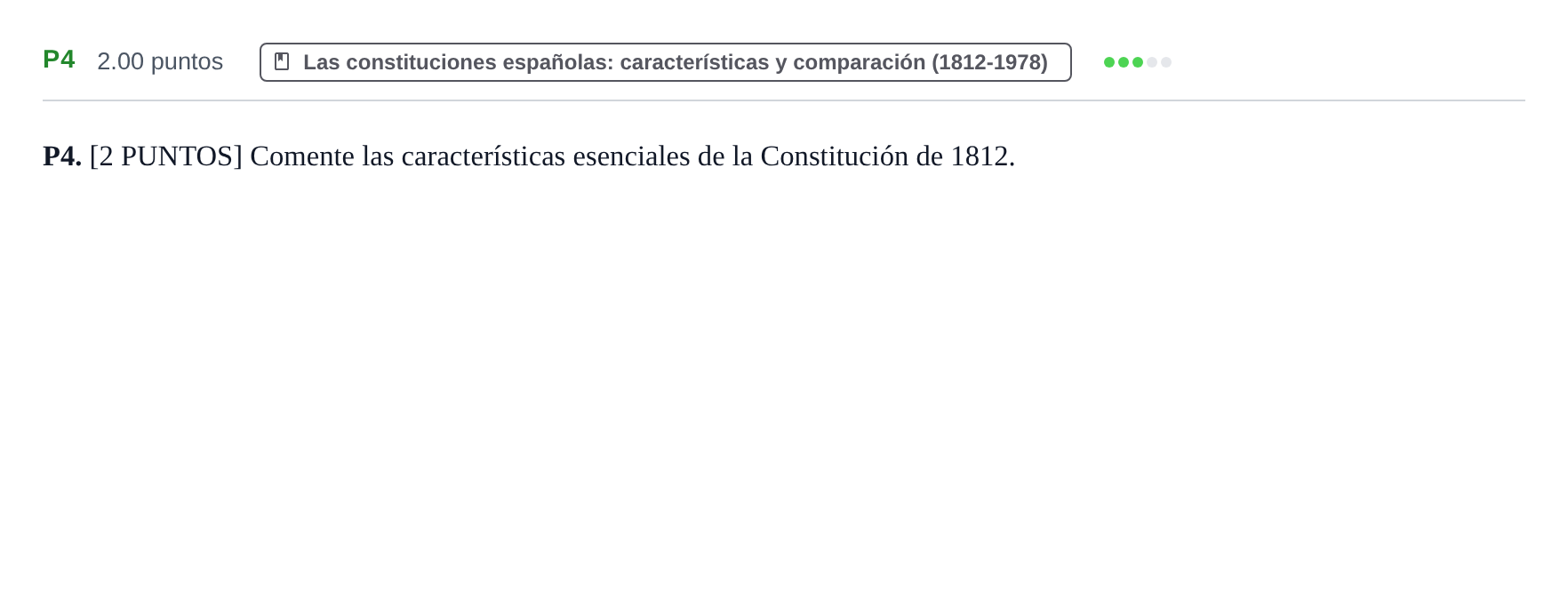 Enunciado: Ejercicio P4 · Historia de España PAU Cantabria Extraordinaria 2023