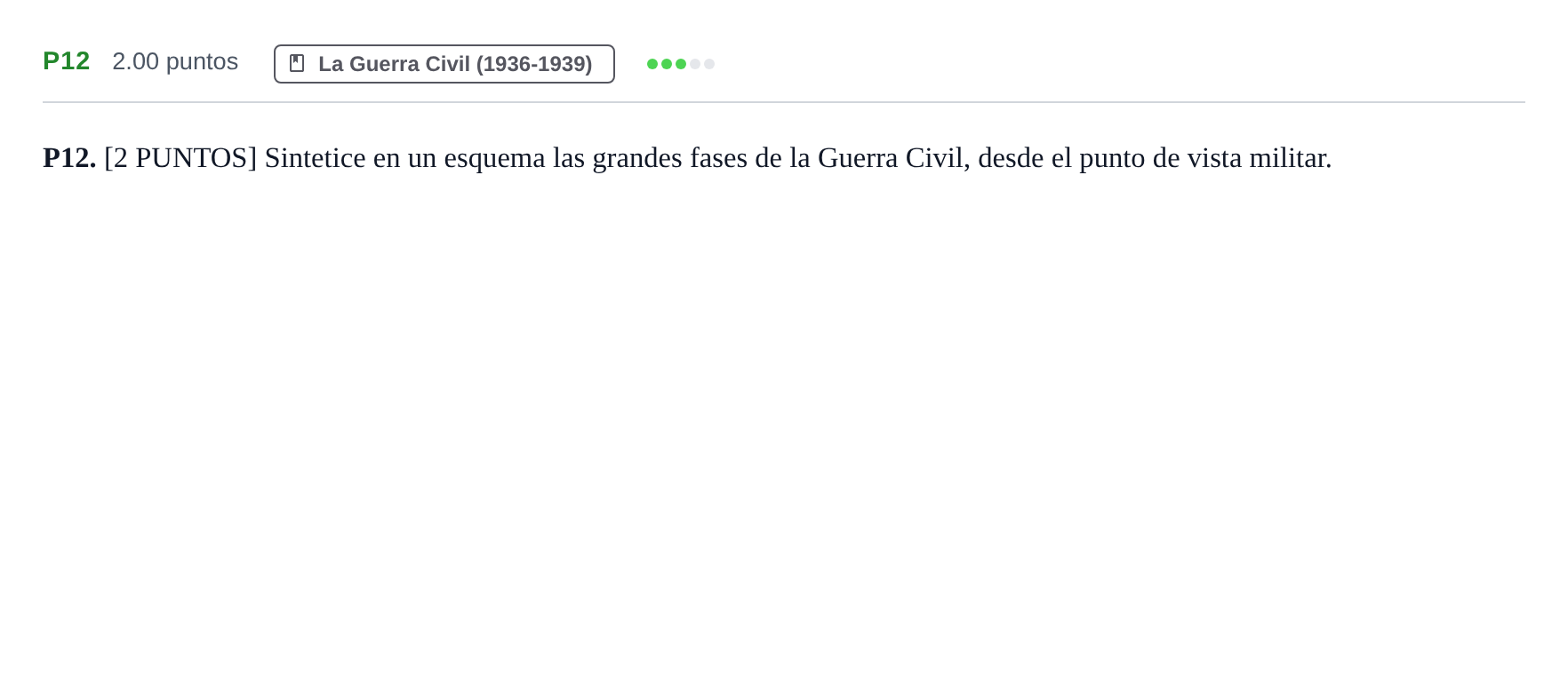 Enunciado: Ejercicio P12 · Historia de España PAU Cantabria Ordinaria 2023