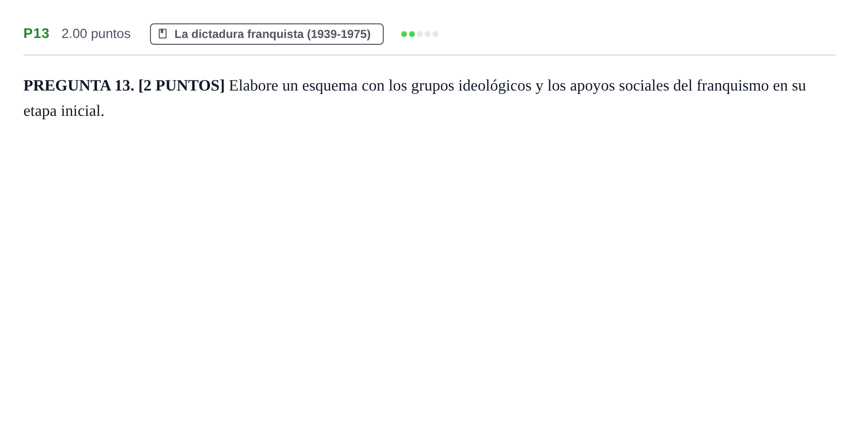 Enunciado: Ejercicio P13 · Historia de España PAU Cantabria Ordinaria 2023