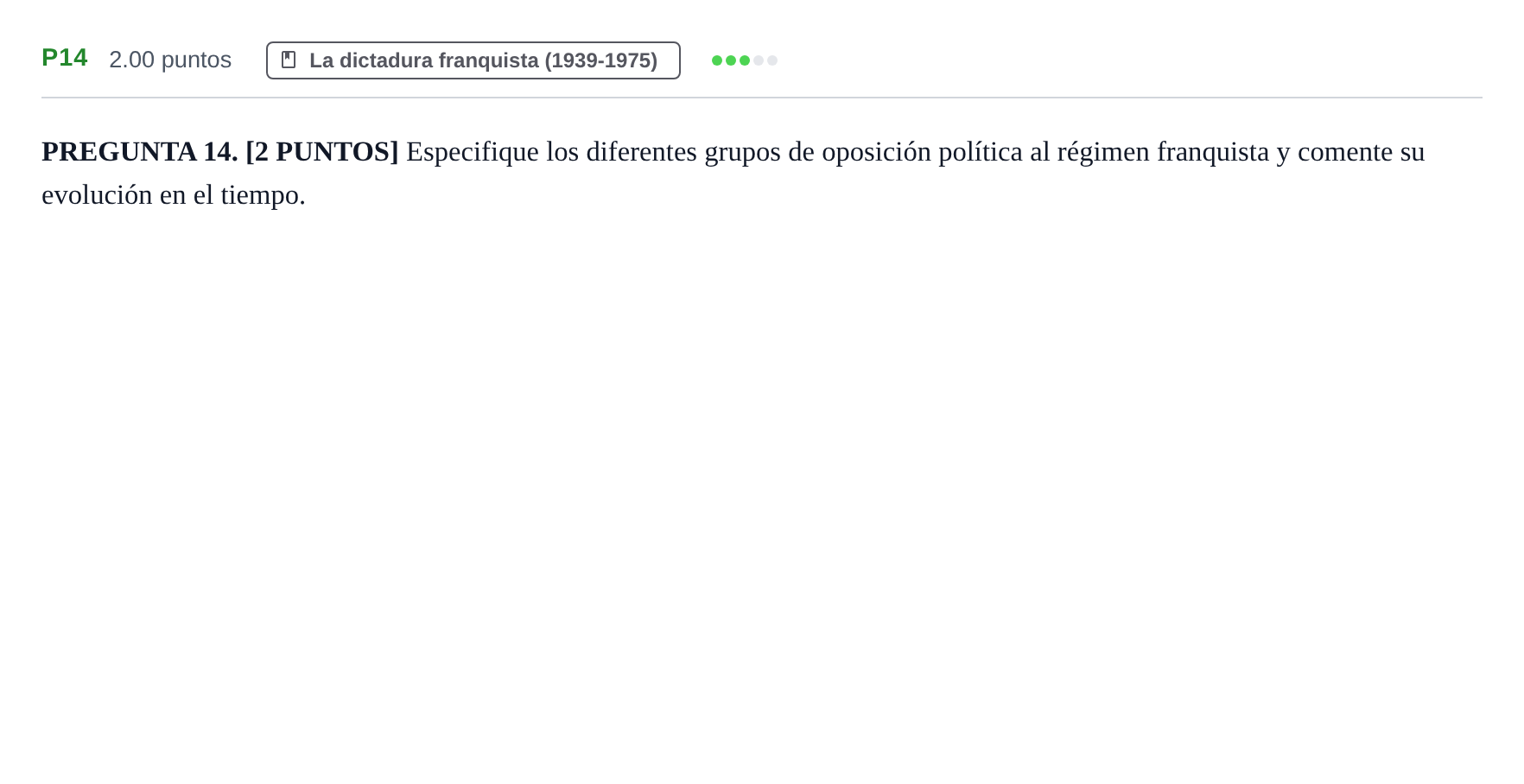 Enunciado: Ejercicio P14 · Historia de España PAU Cantabria Ordinaria 2023