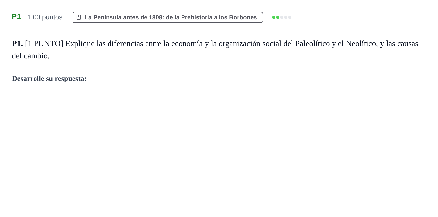Enunciado: Ejercicio P1 · Historia de España PAU Cantabria Ordinaria 2023