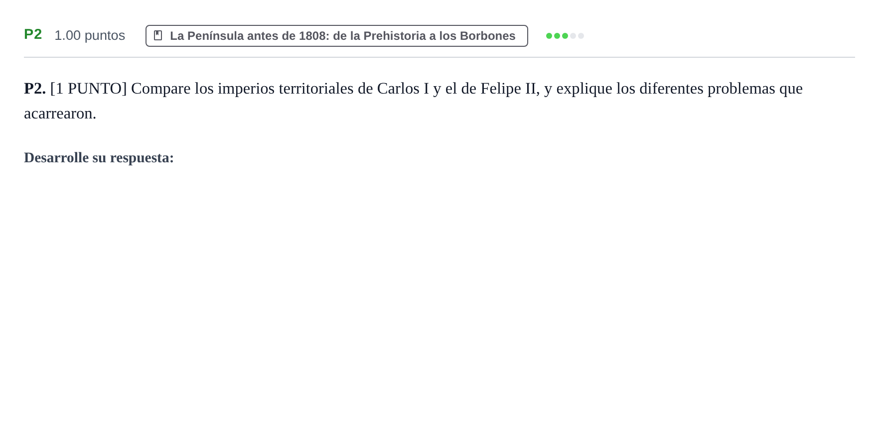 Enunciado: Ejercicio P2 · Historia de España PAU Cantabria Ordinaria 2023