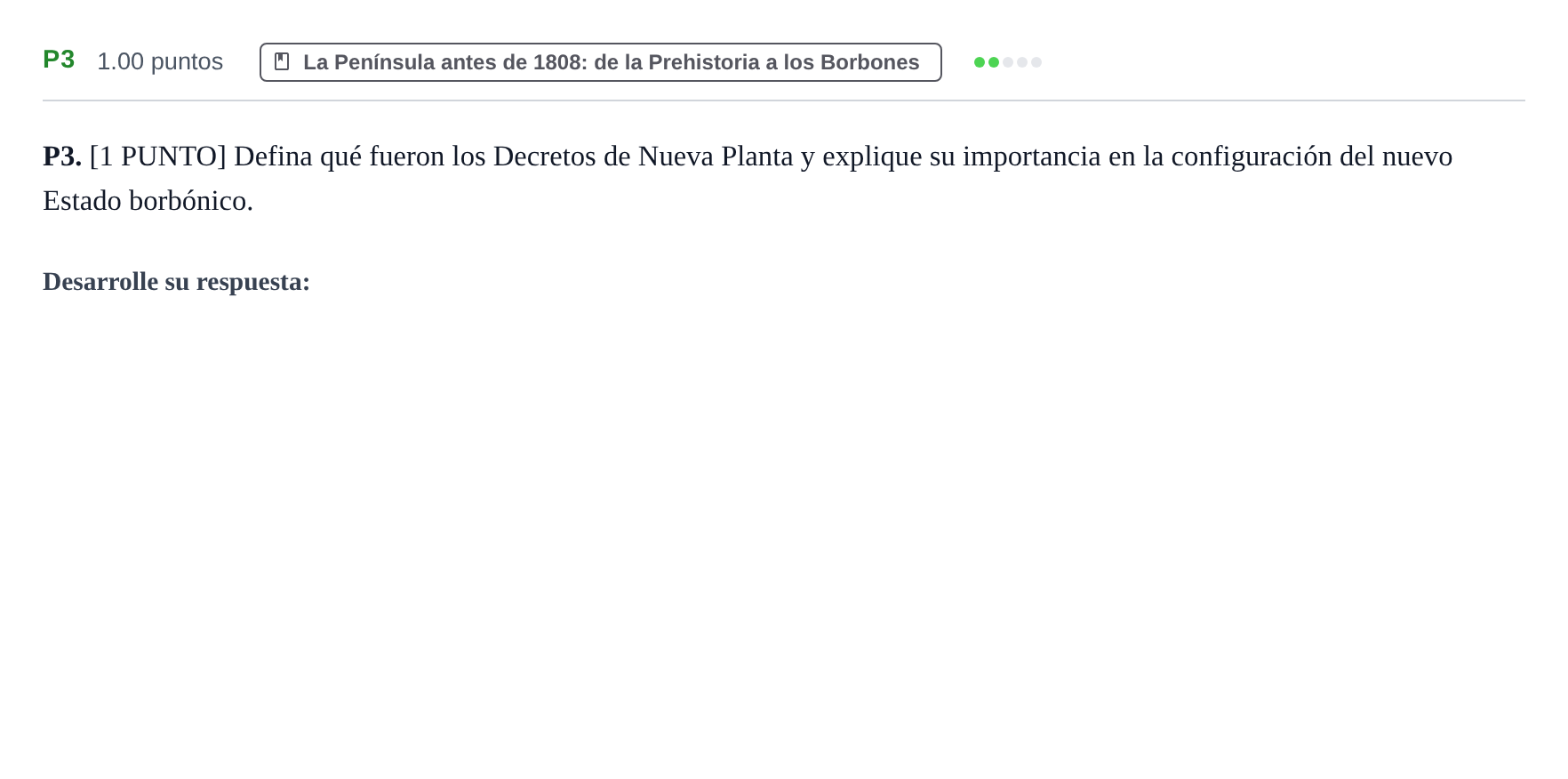 Enunciado: Ejercicio P3 · Historia de España PAU Cantabria Ordinaria 2023