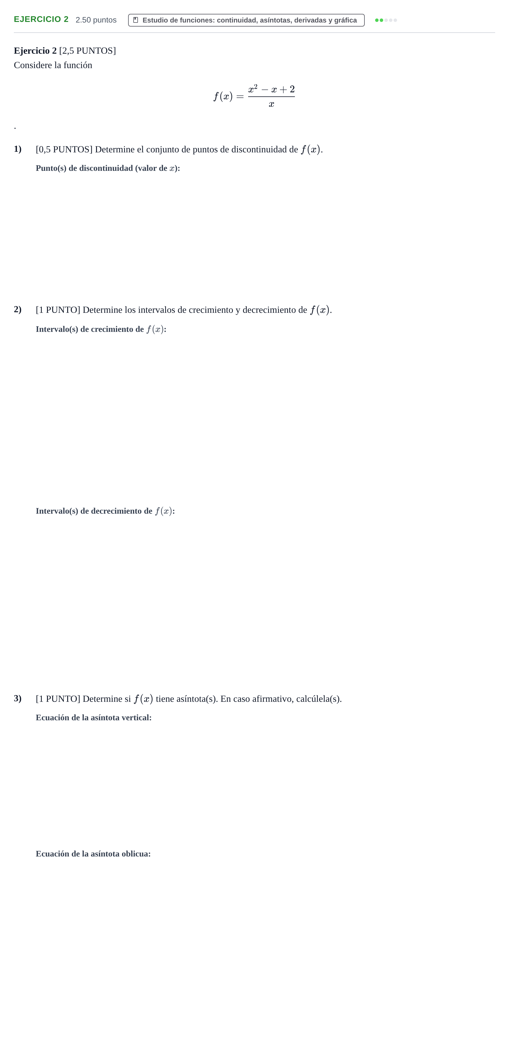 Enunciado: Ejercicio 2 · Matemáticas II PAU Cantabria Ordinaria 2023
