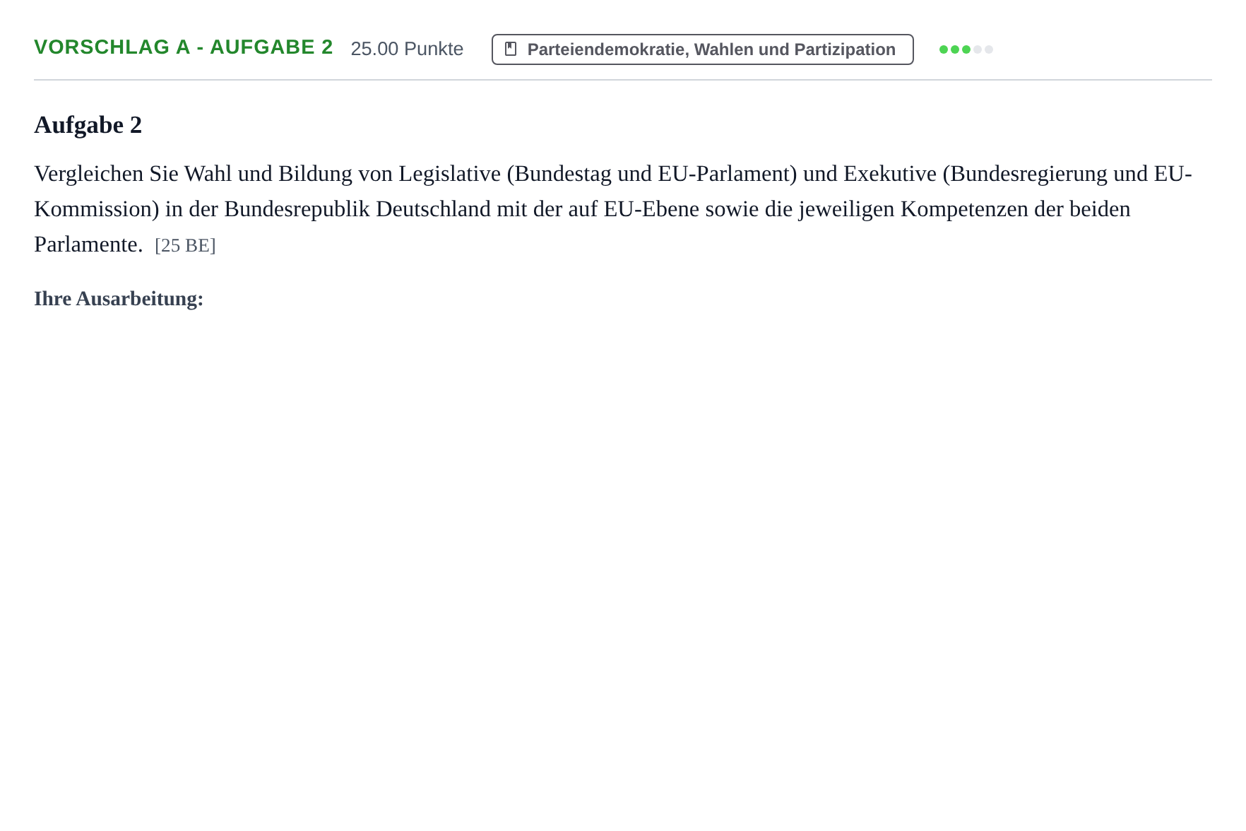 Aufgabenstellung: Aufgabe Vorschlag A - Aufgabe 2 · Abitur Hessen Politik und Wirtschaft GK 2021
