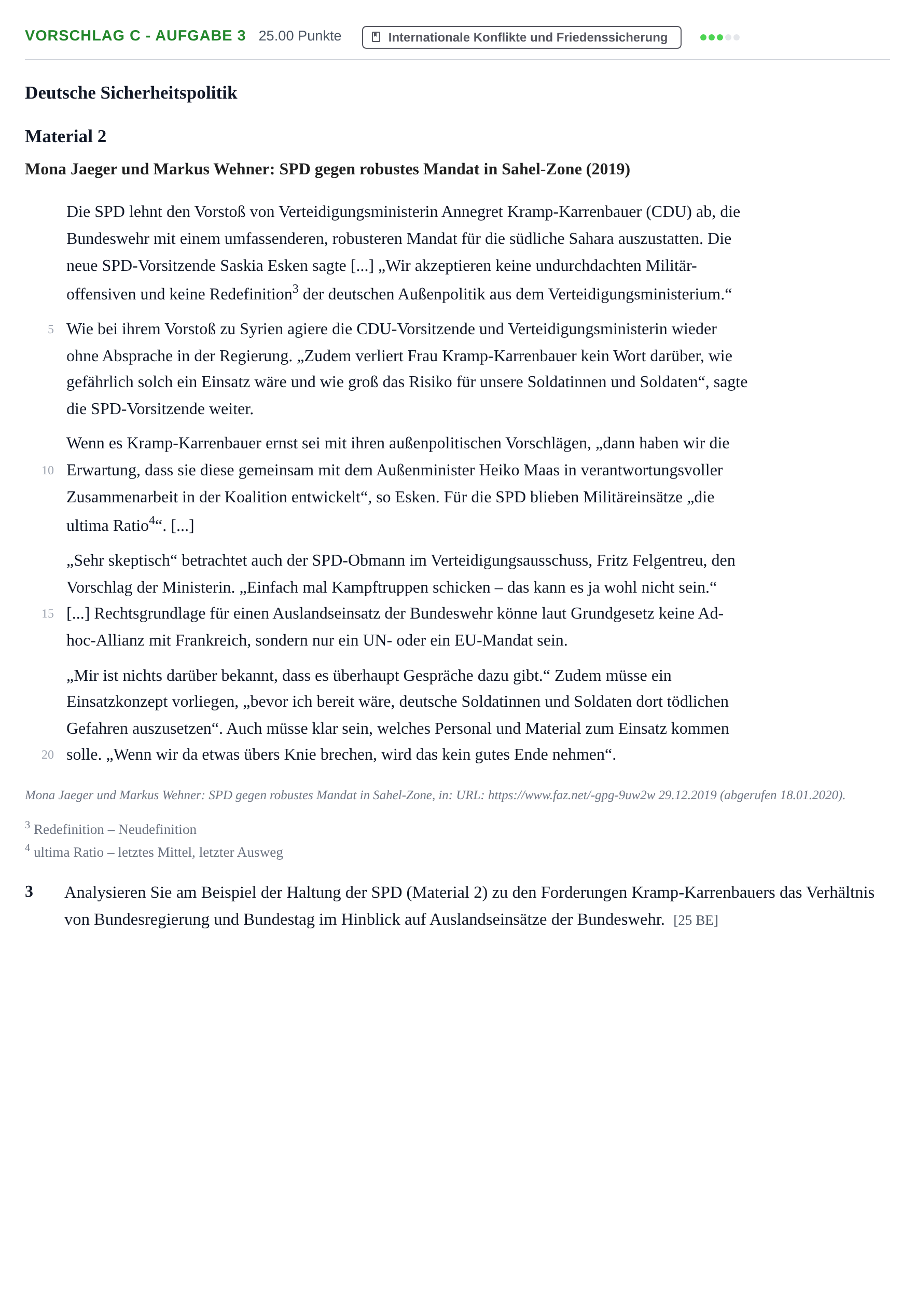 Aufgabenstellung: Aufgabe Vorschlag C - Aufgabe 3 · Abitur Hessen Politik und Wirtschaft GK 2021