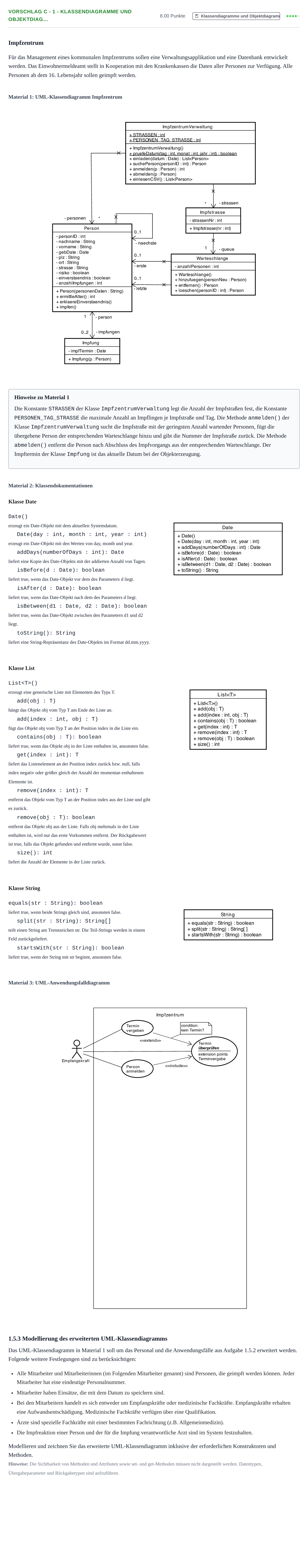 Aufgabenstellung: Aufgabe Vorschlag C - 1 - Klassendiagramme und Objektdiag… · Abitur Hessen Praktische Informatik LK 2021