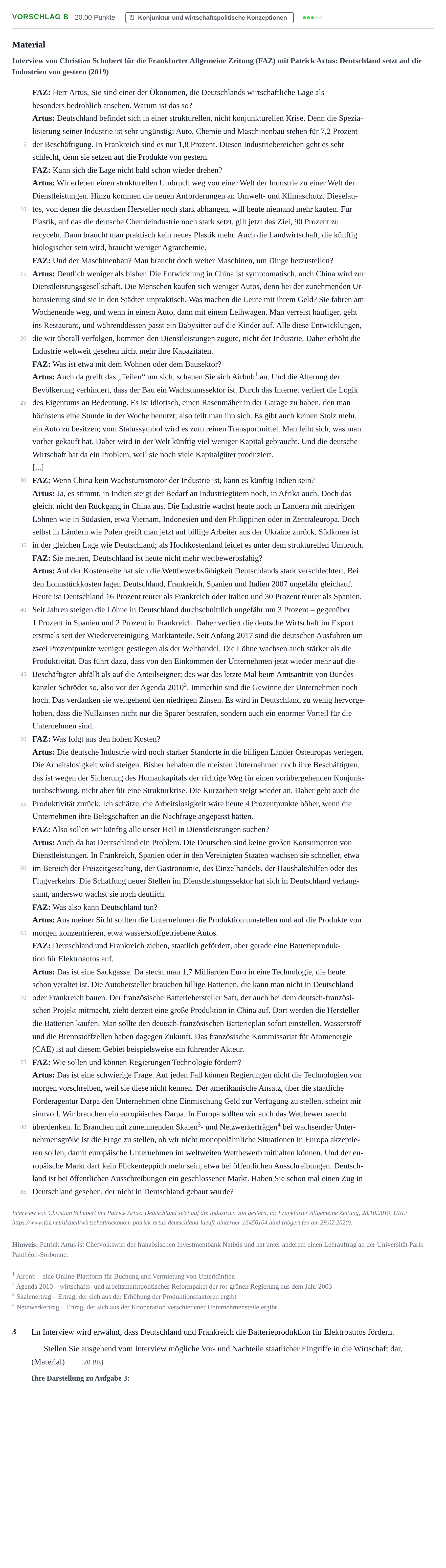 Aufgabenstellung: Aufgabe Vorschlag B - Konjunktur und wirtschaftspolitisch… · Abitur Hessen Politik und Wirtschaft LK 2021