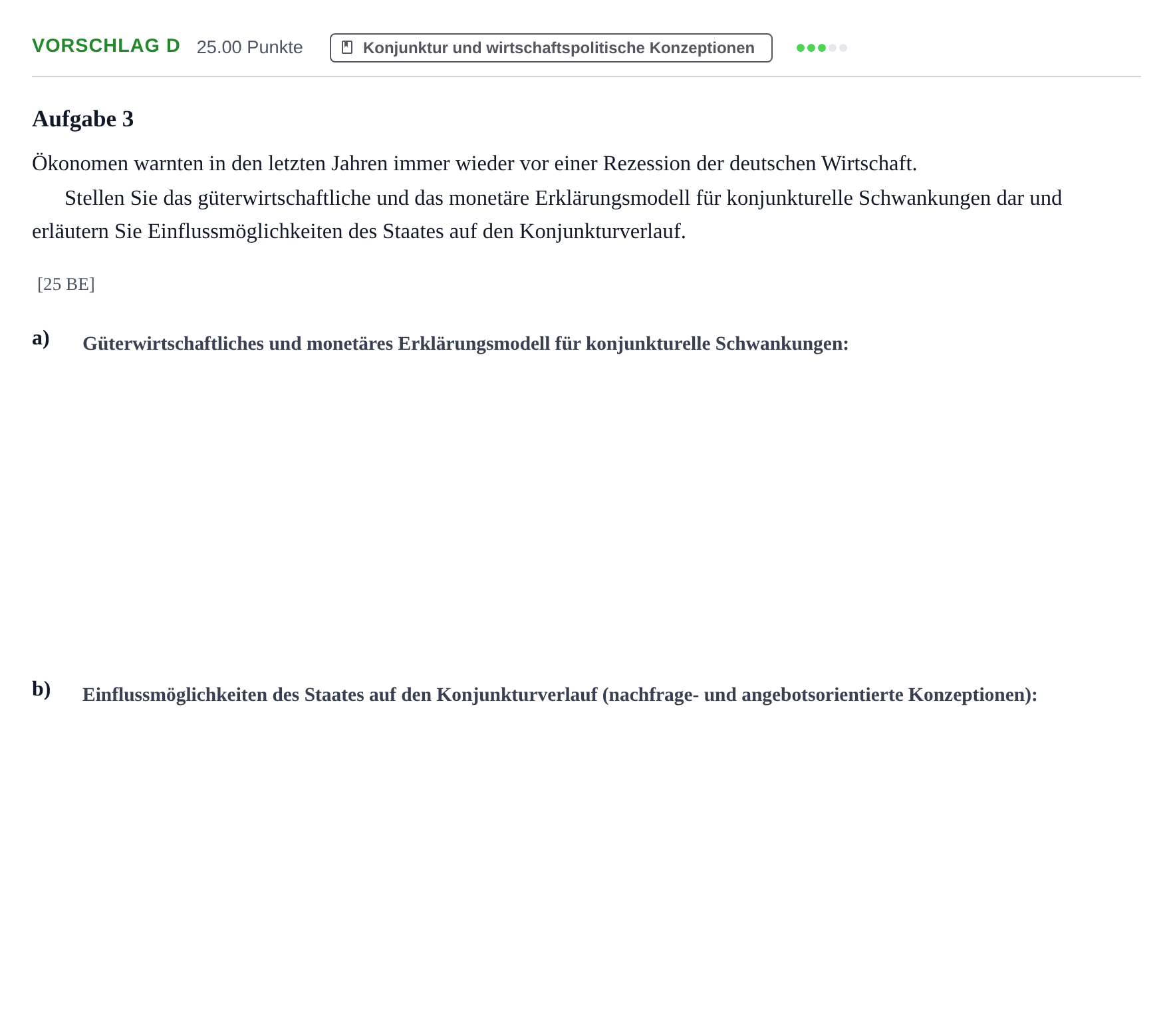 Aufgabenstellung: Aufgabe Vorschlag D - Konjunktur und wirtschaftspolitisch… · Abitur Hessen Politik und Wirtschaft LK 2021