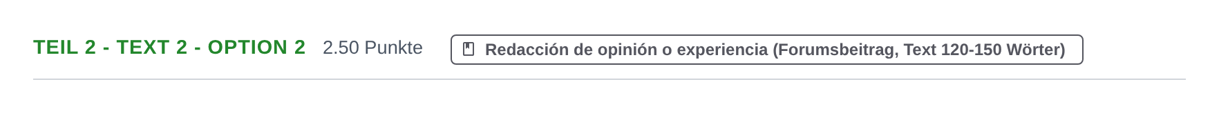 Enunciado: Ejercicio Teil 2 - Text 2 - Option 2 · Alemán PAU Cantabria Extraordinaria 2022