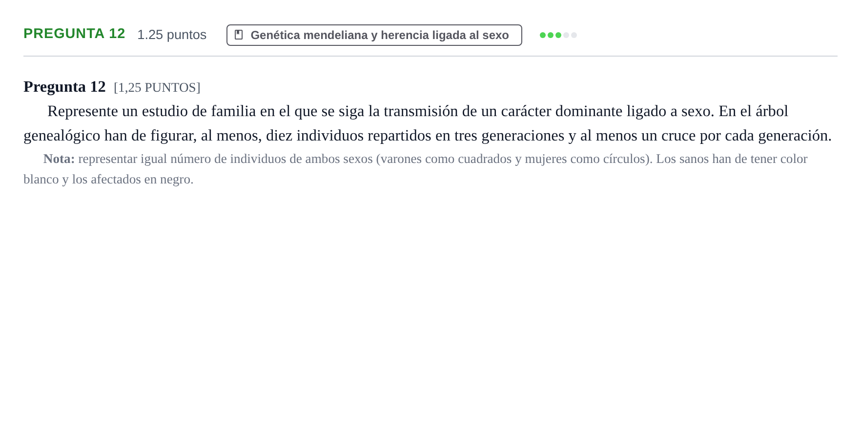Enunciado: Pregunta 12 · Biología PAU Cantabria Extraordinaria 2022