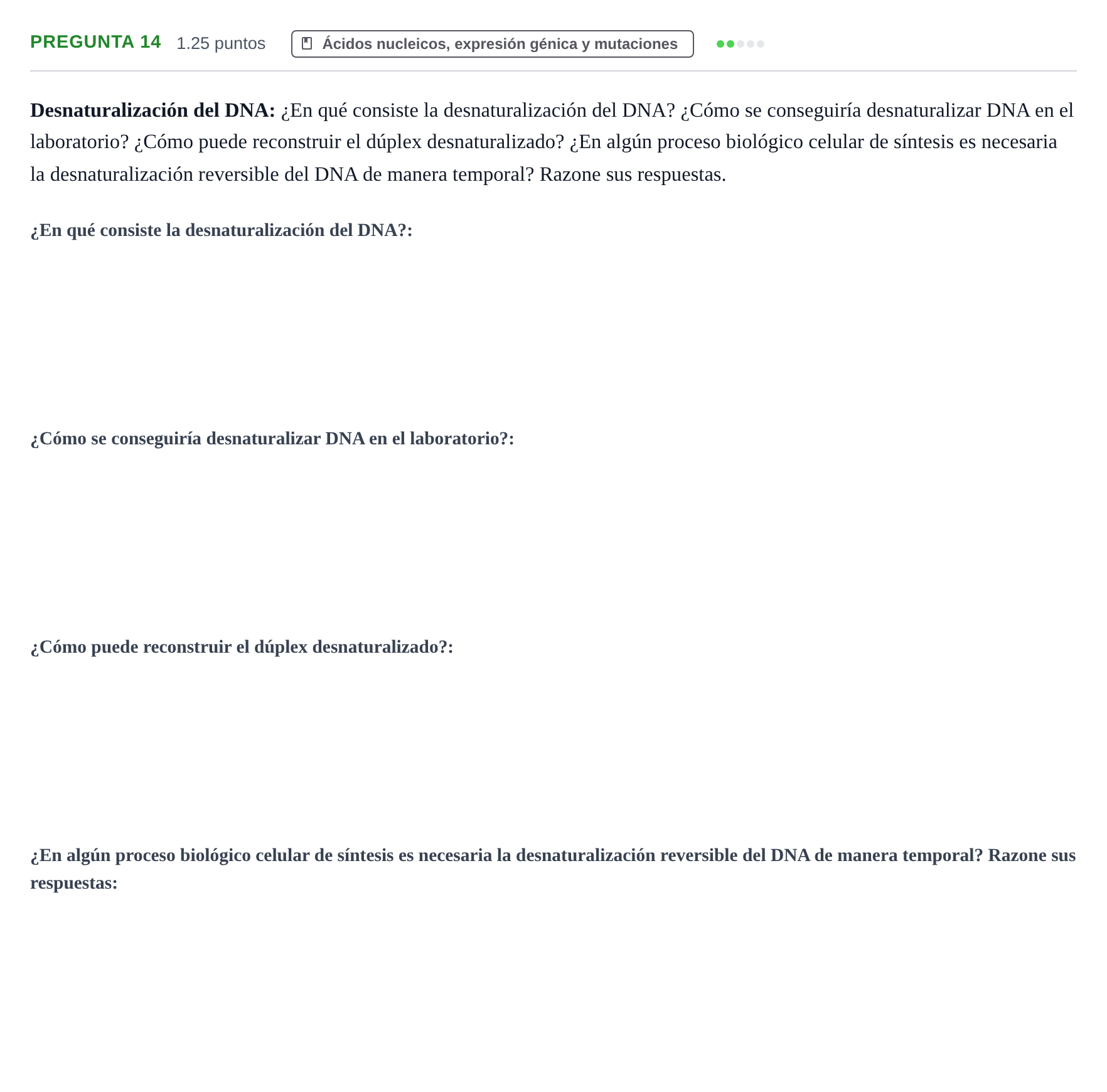Enunciado: Pregunta 14 · Biología PAU Cantabria Extraordinaria 2022
