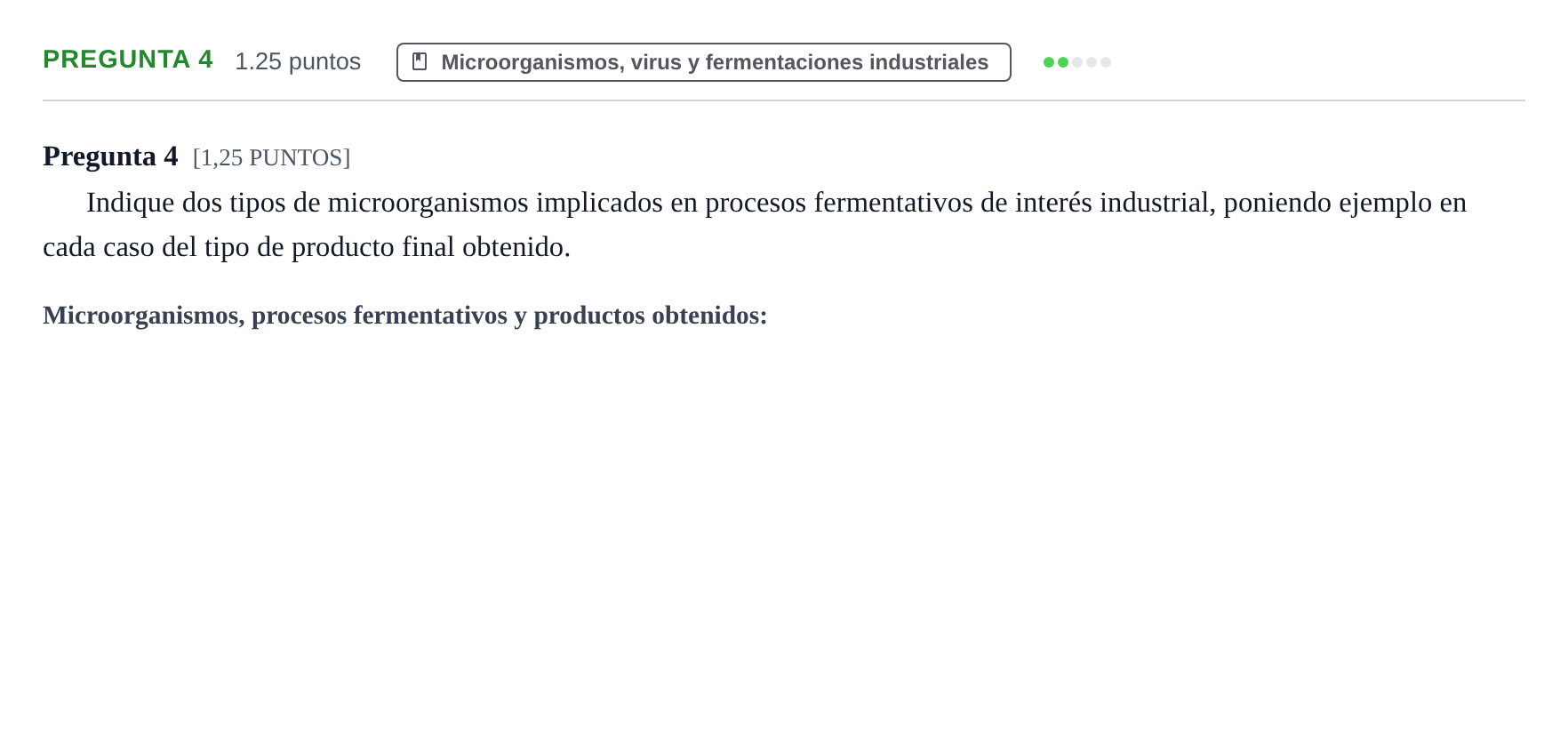 Enunciado: Pregunta 4 · Biología PAU Cantabria Extraordinaria 2022