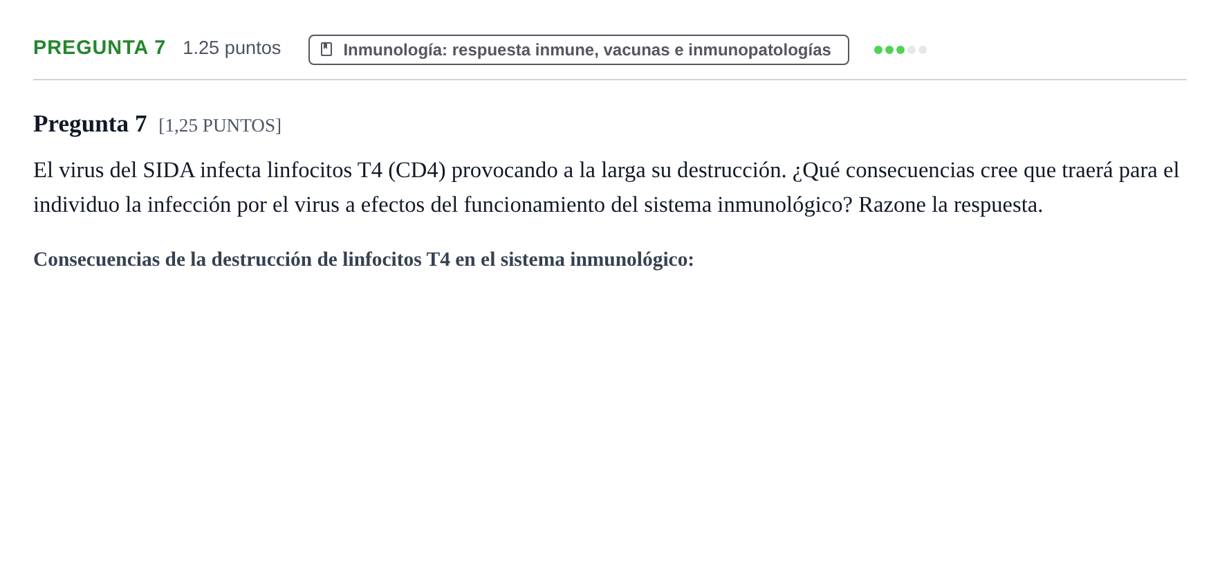 Enunciado: Pregunta 7 · Biología PAU Cantabria Extraordinaria 2022
