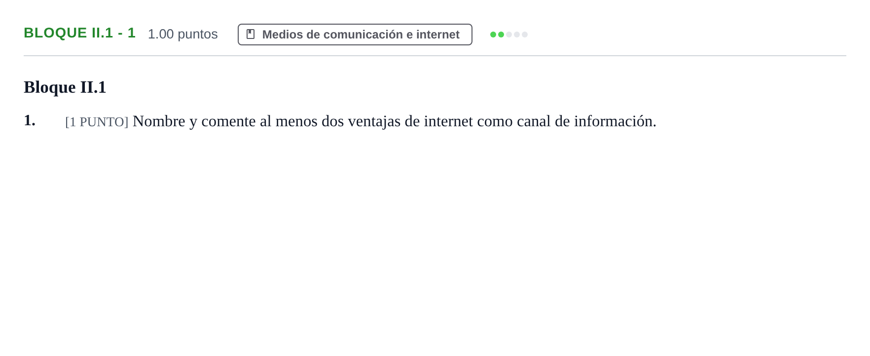 Enunciado: Bloque II.1 - 1 · Cultura Audiovisual II PAU Cantabria Extraordinaria 2022
