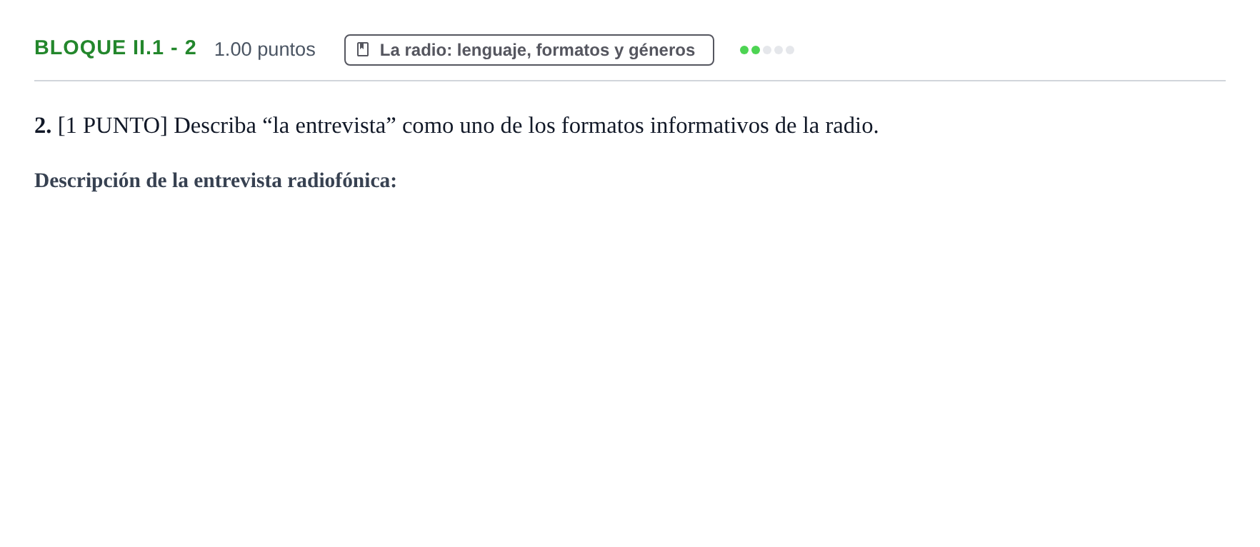 Enunciado: Bloque II.1 - 2 · Cultura Audiovisual II PAU Cantabria Extraordinaria 2022