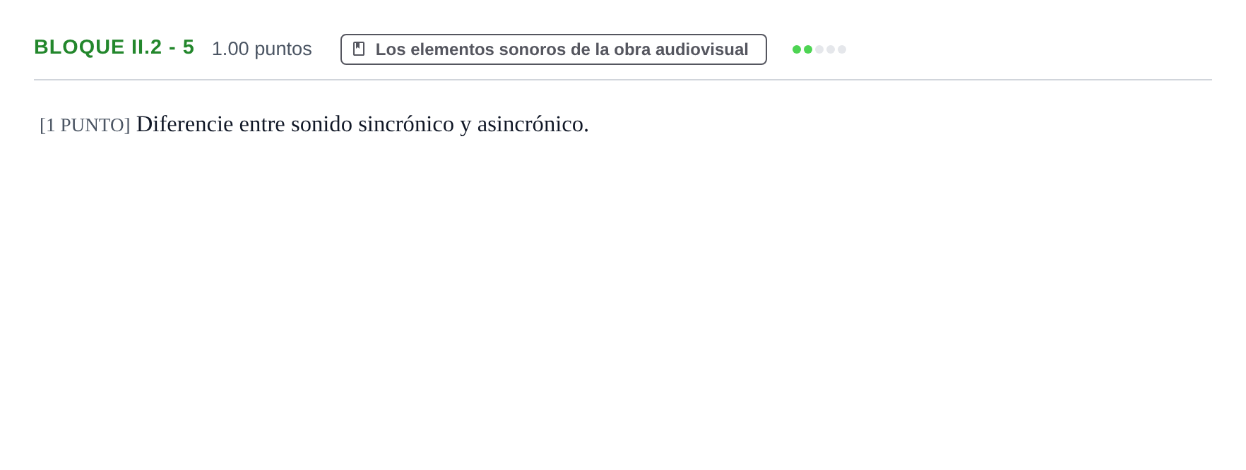 Enunciado: Bloque II.2 - 5 · Cultura Audiovisual II PAU Cantabria Extraordinaria 2022