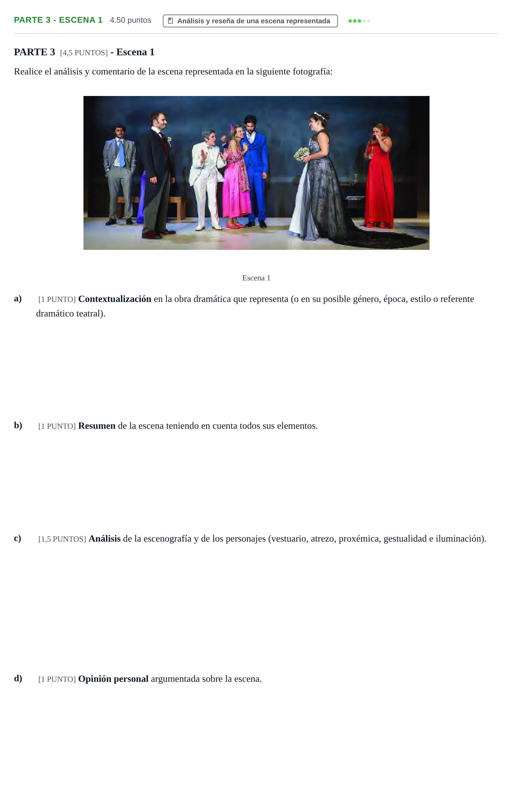 Enunciado: Ejercicio Parte 3 - Escena 1 · Artes Escénicas PAU Cantabria Ordinaria 2022