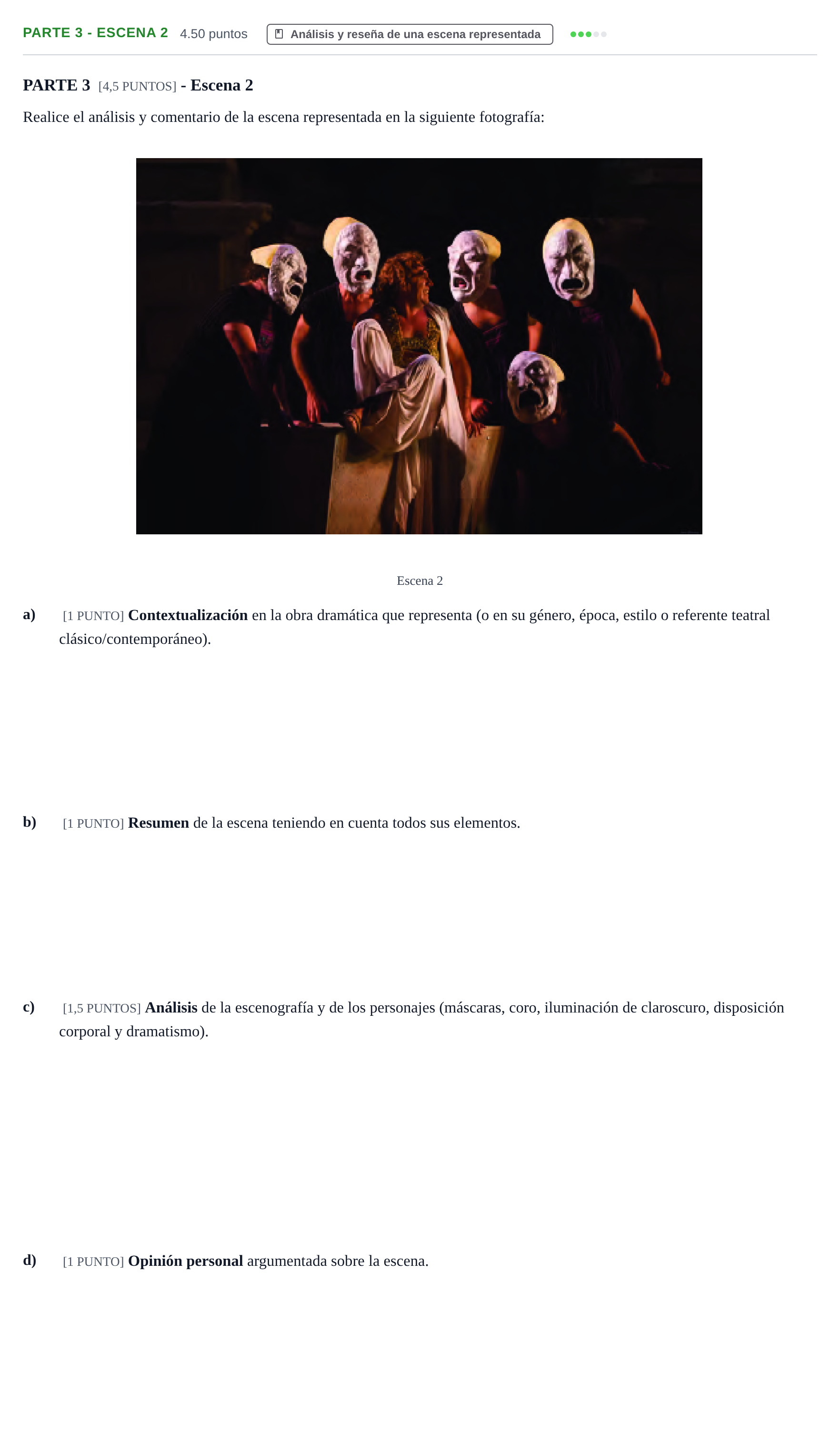 Enunciado: Ejercicio Parte 3 - Escena 2 · Artes Escénicas PAU Cantabria Ordinaria 2022