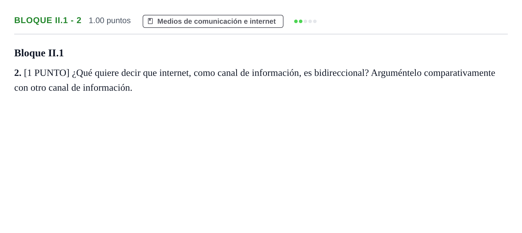 Enunciado: Bloque II.1 - 2 · Cultura Audiovisual II PAU Cantabria Ordinaria 2022