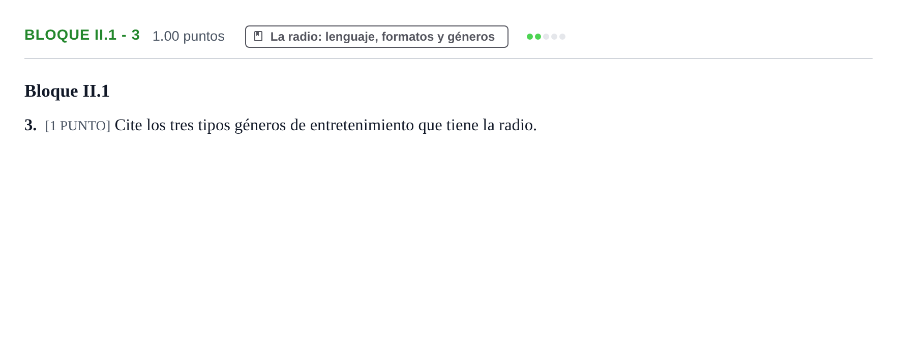 Enunciado: Bloque II.1 - 3 · Cultura Audiovisual II PAU Cantabria Ordinaria 2022