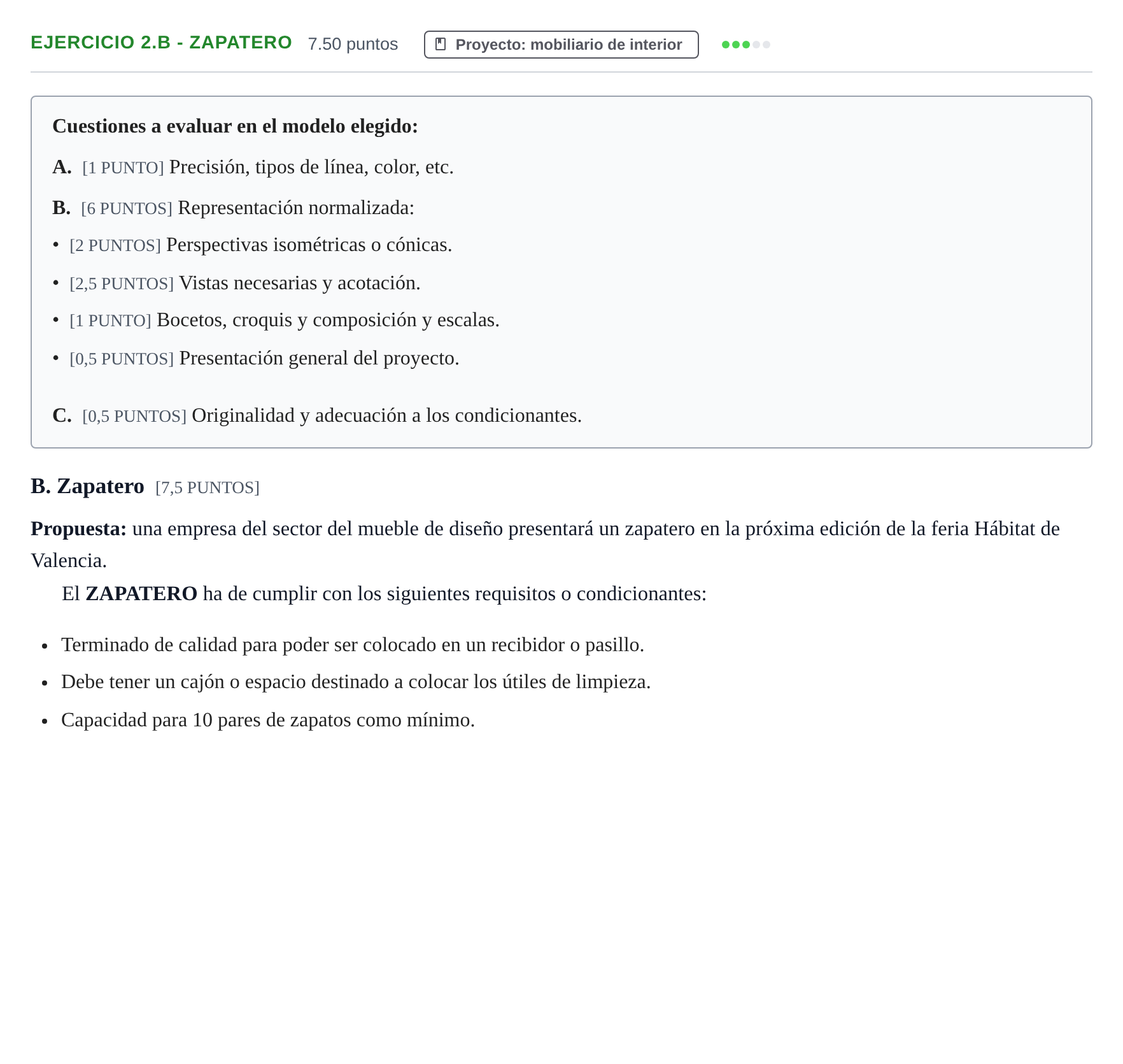 Enunciado: Ejercicio 2.B - Zapatero · Diseño PAU Cantabria Ordinaria 2022